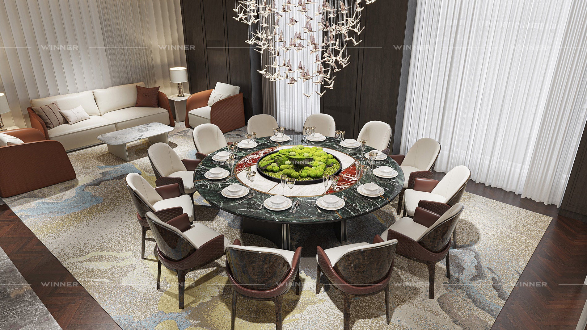 Marble dining table W010D1B Visionnaire Jason Dining table