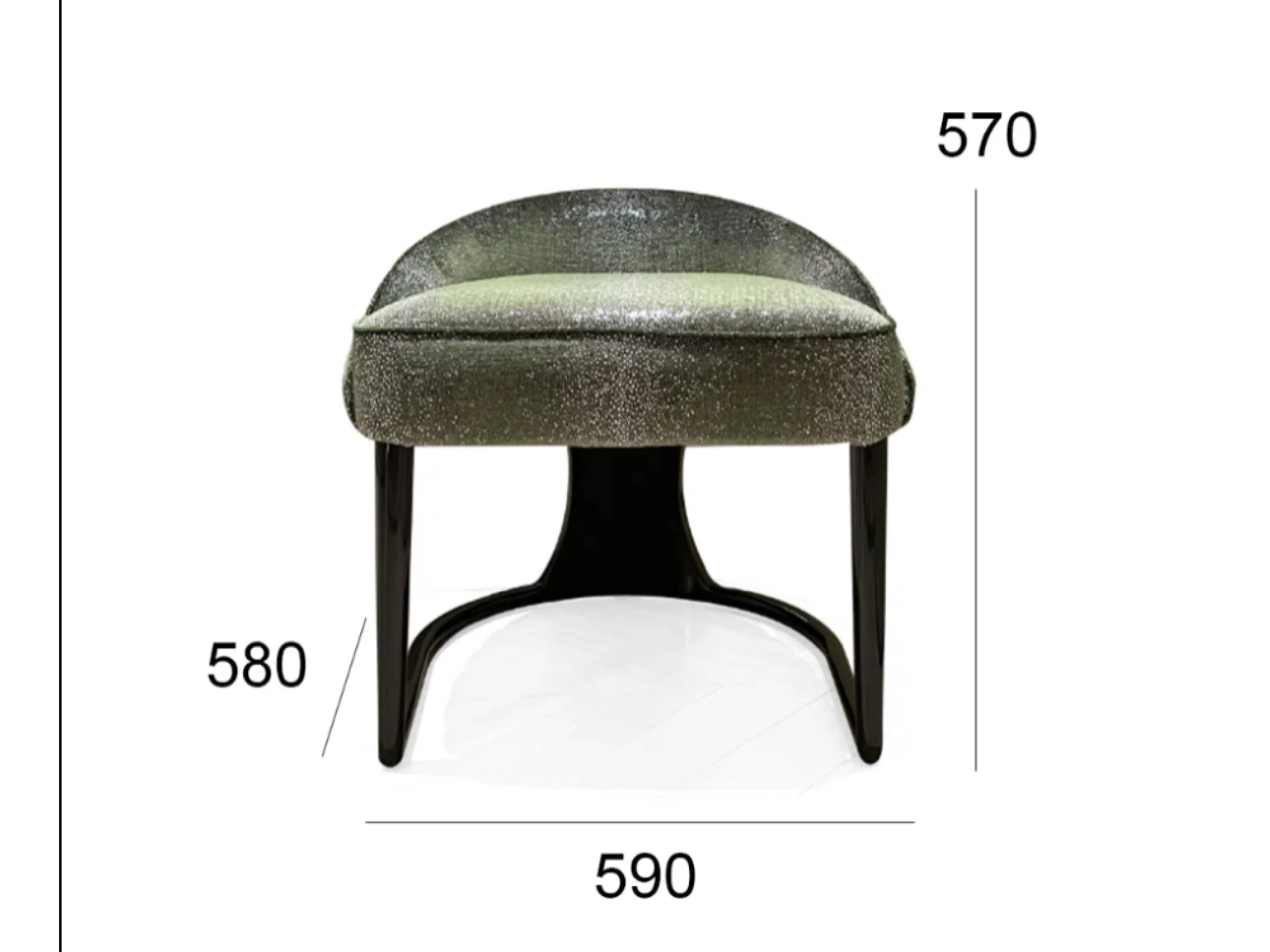 Modern Black Titanium Fabric Chair with Iron Base W011B16 – Bentley Style Vanity Stool, Dressing Chair, Leisure Stool