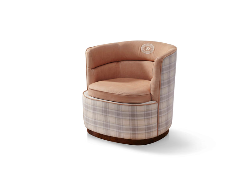 Classic luxury black walnut pomegranate veneer high light lounge chair W006SF11B Bentley LOUNGE CHAIR
