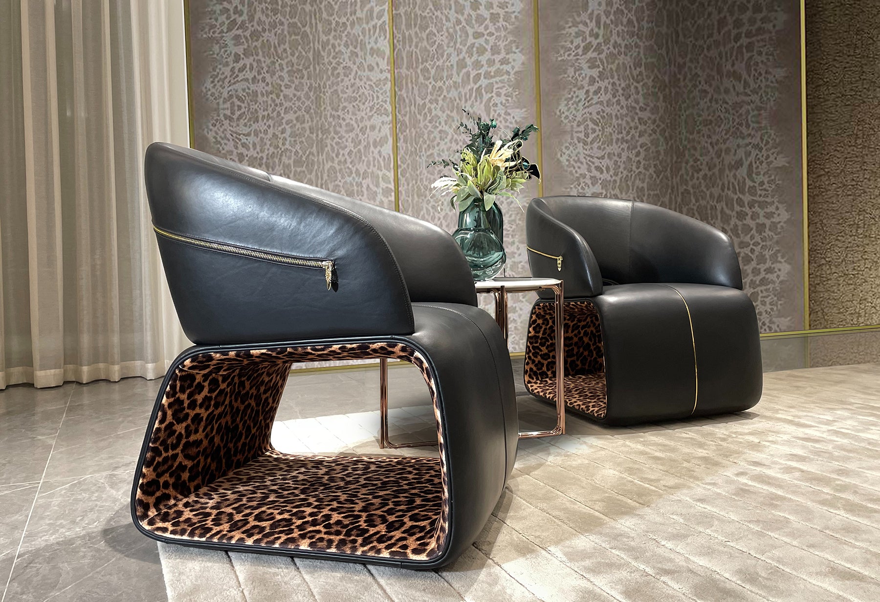 Leather Upholstered Lounge Chair with Metal Zipper Accents WH312SF11B Lounger chair chiuchiufurniture