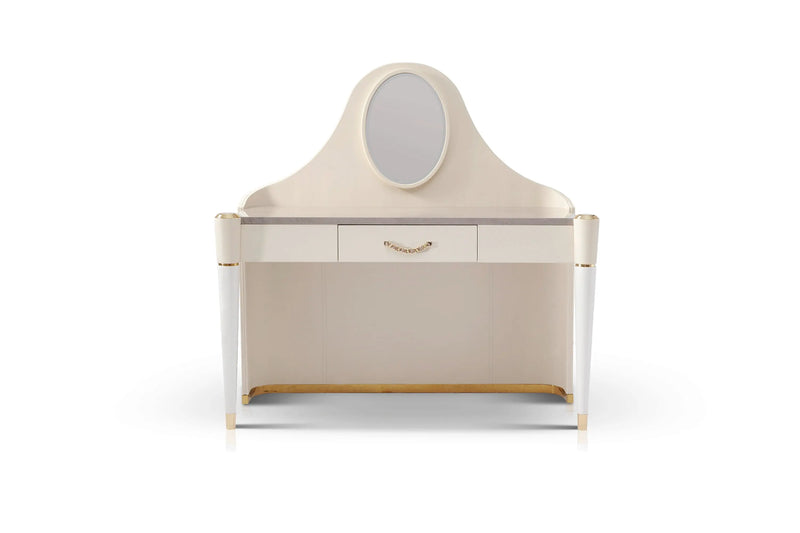 White Leather Elegant Bedroom Dressing Table With Mirror W005B13 Bentley Dressing Table W