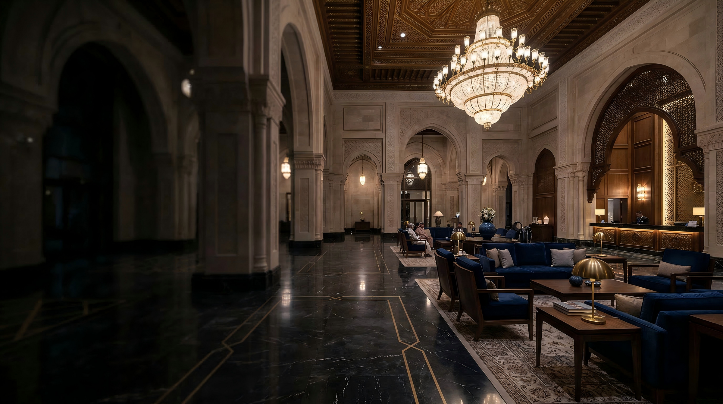 Luxury hotel lobby background