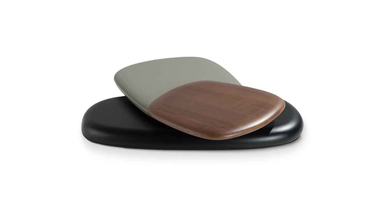 Sophisticated Walnut Finish:Oval Coffee Table with 360-Degree Rotating Surfaces Multilevel Coffee Table Design