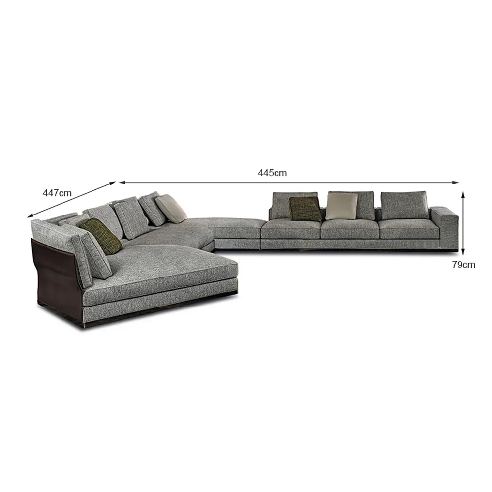 West Luxury Modular Sofa with Ergonomic Saddleback and Goose Down Cushions - Hexagonal Chaise Highlight 01777 Sofa