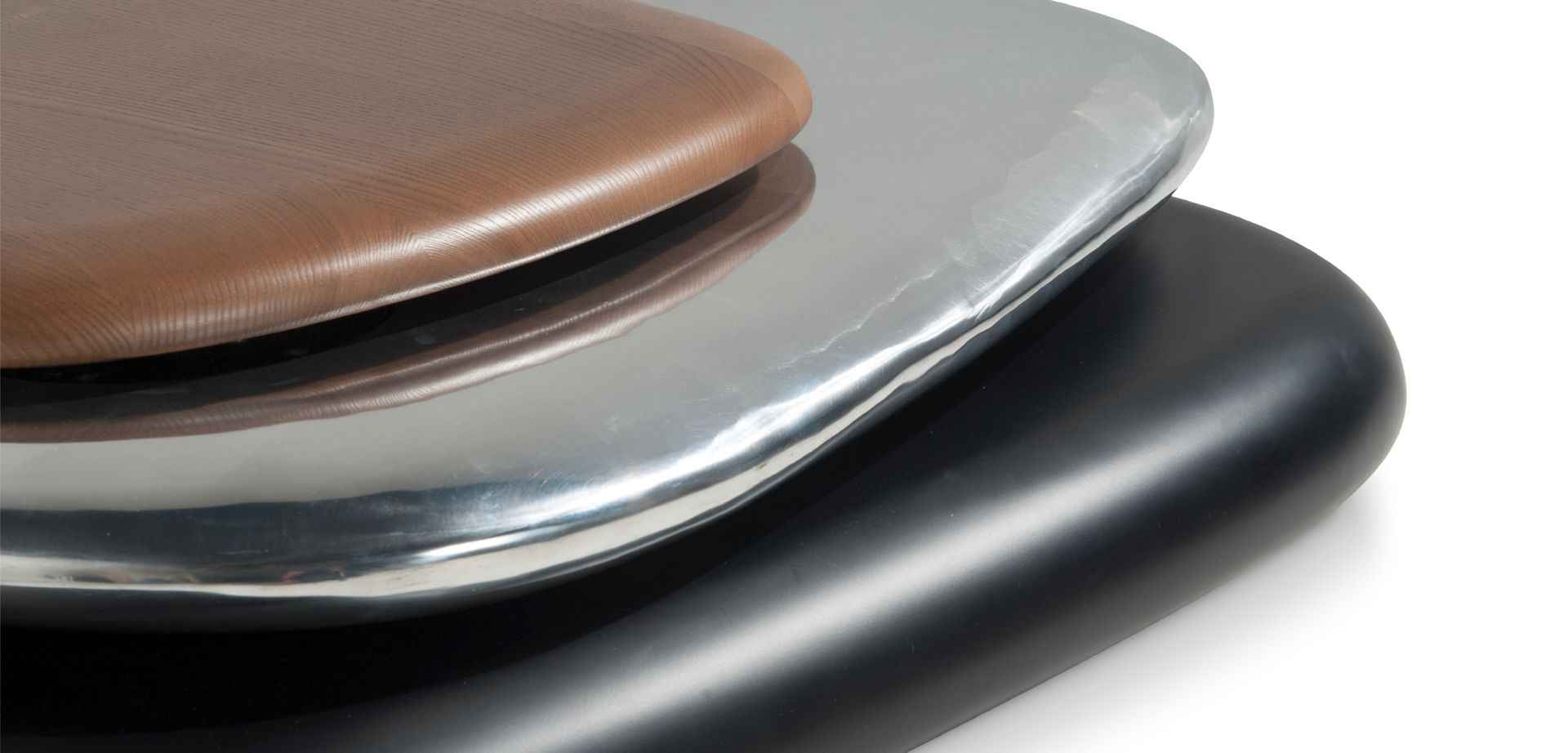 Sophisticated Walnut Finish:Oval Coffee Table with 360-Degree Rotating Surfaces Multilevel Coffee Table Design