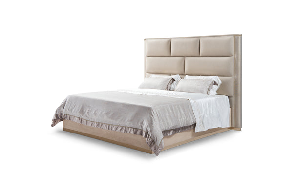 Latest Bedroom Furniture Design Upholstered Modern Leather Bed W009B10 Fendi style  Montgomery Bed