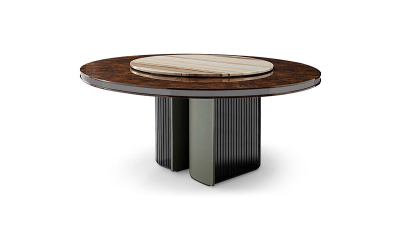 Modern Italian stainless steel base marble dining table W008D1 Bentley Dining Table