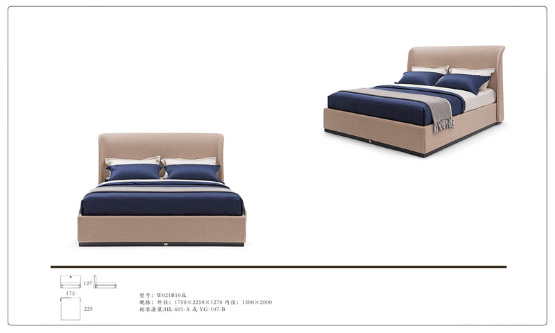 High End Fabric Upholstery Modern Bed W021B10 Bentley style Canterbury Bed,Comfortable and soft light luxury bed