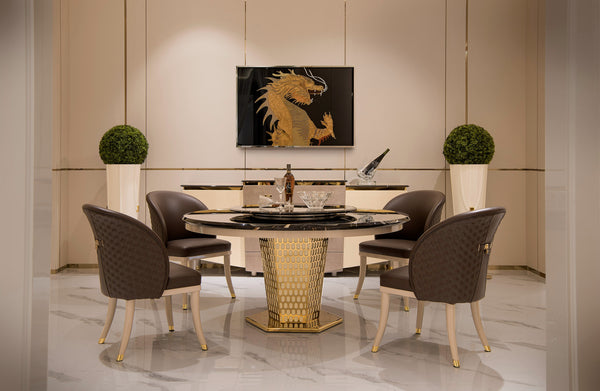 Dining roomLuxurious Modern Round Marble Dining Table W002D1A Bentley Dining Table