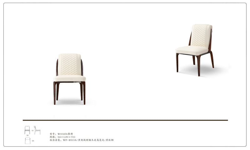 White Upholstered Dining Chair - Modern Style and Luxurious Comfort W006D6 Bentley dining chair