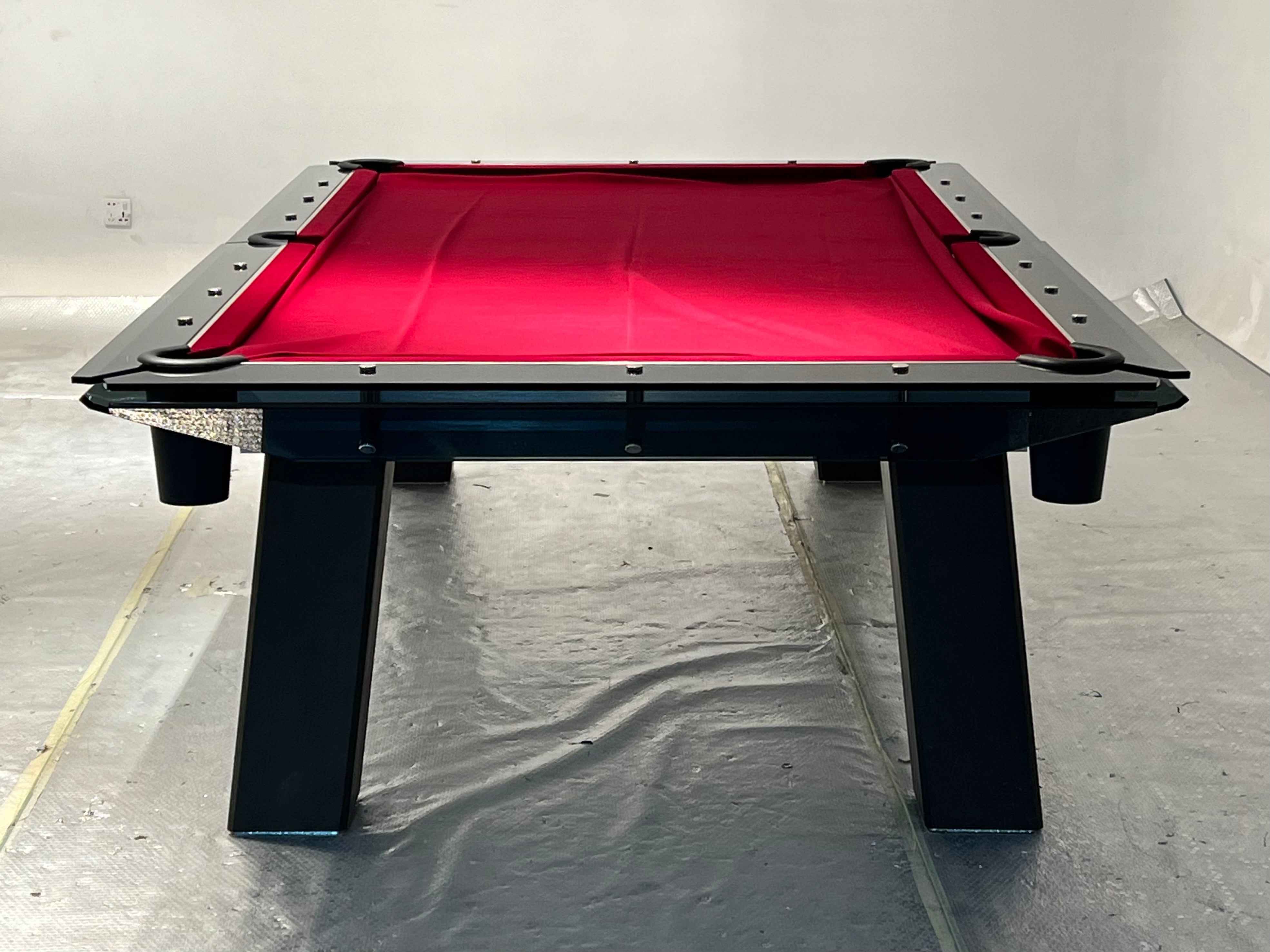 CRYSTAL GLASS POOL TABLE