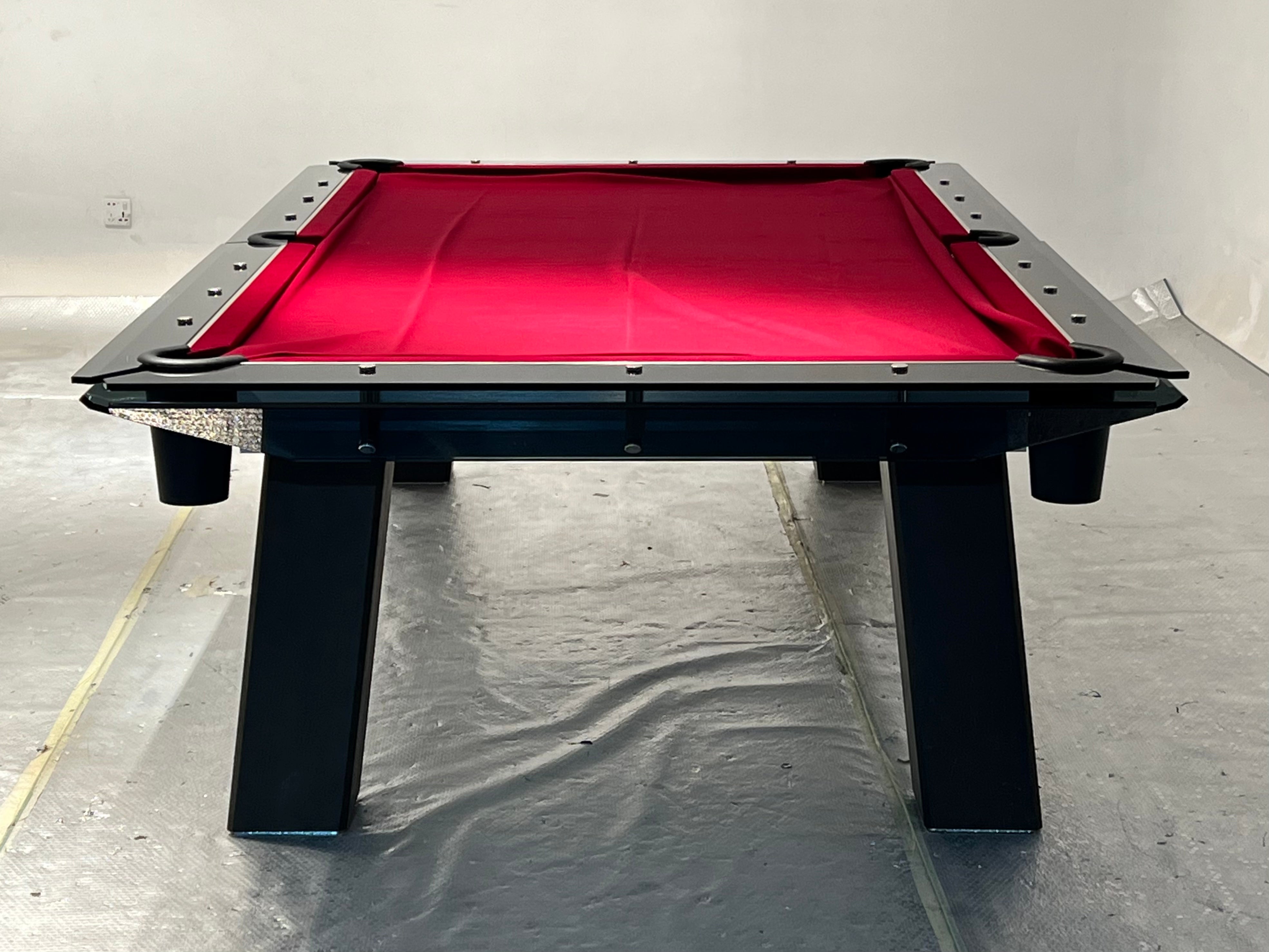 CRYSTAL GLASS POOL TABLE Entertainment Furniture