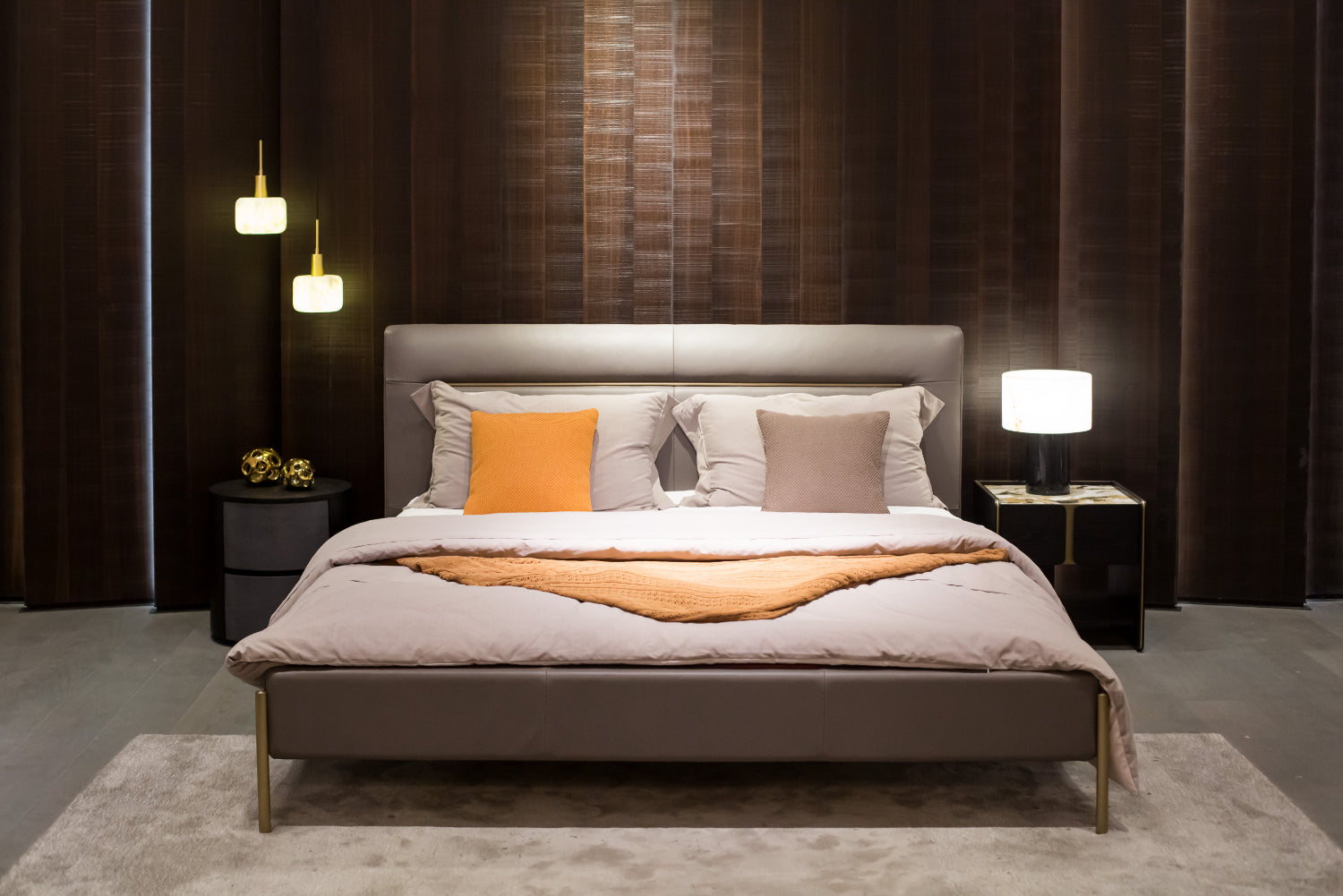 Premium Italian Minimalist A45 Full Leather Bed Set KB-VVCASA-BED-VX3-2018-1 Bed