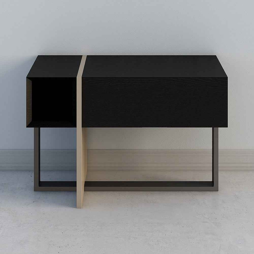 Sleek Black HX-1862-2 Bedside Cabinet