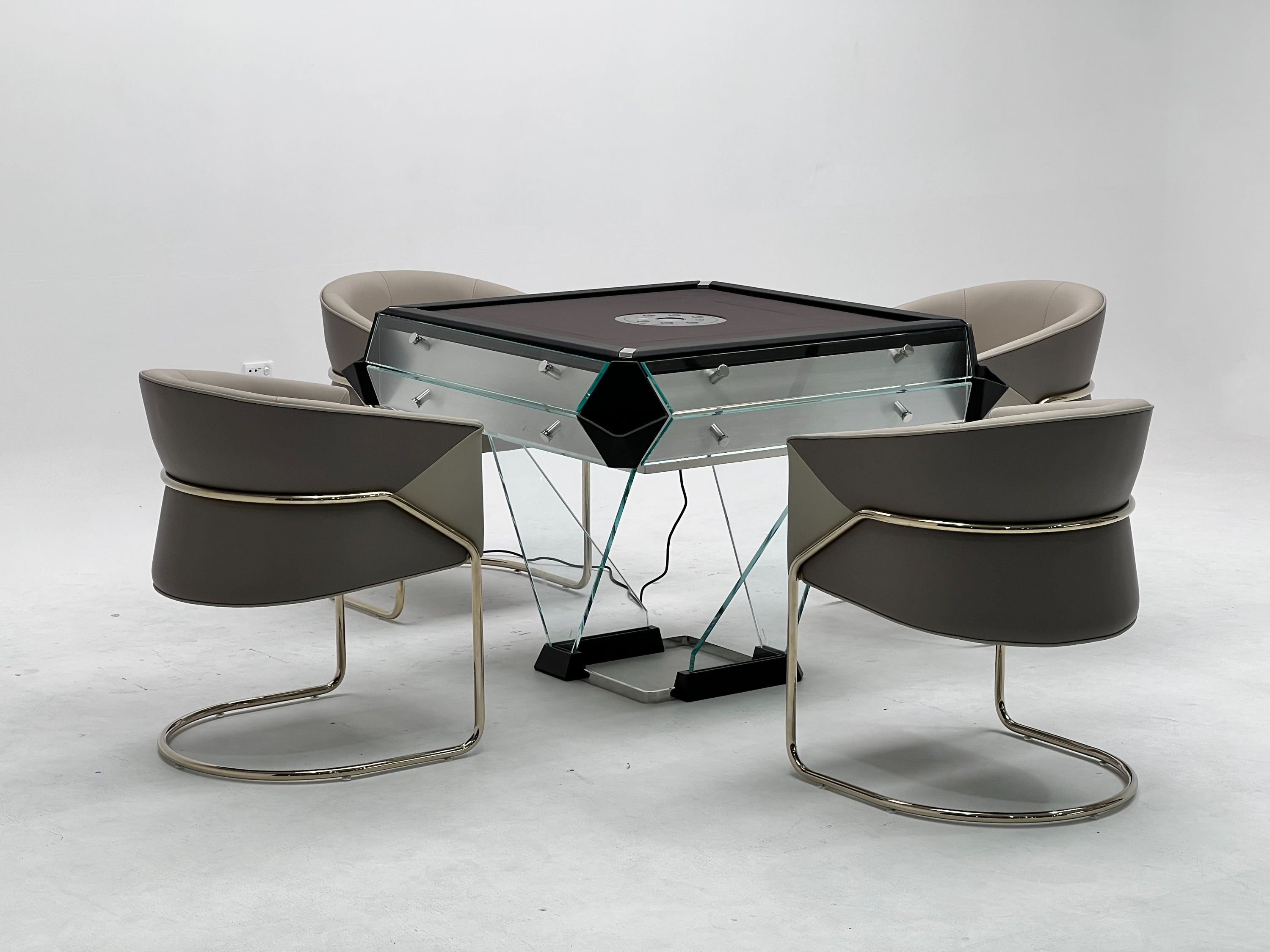 CRYSTAL GLASS AUTOMATIC MAHJONG TABLE