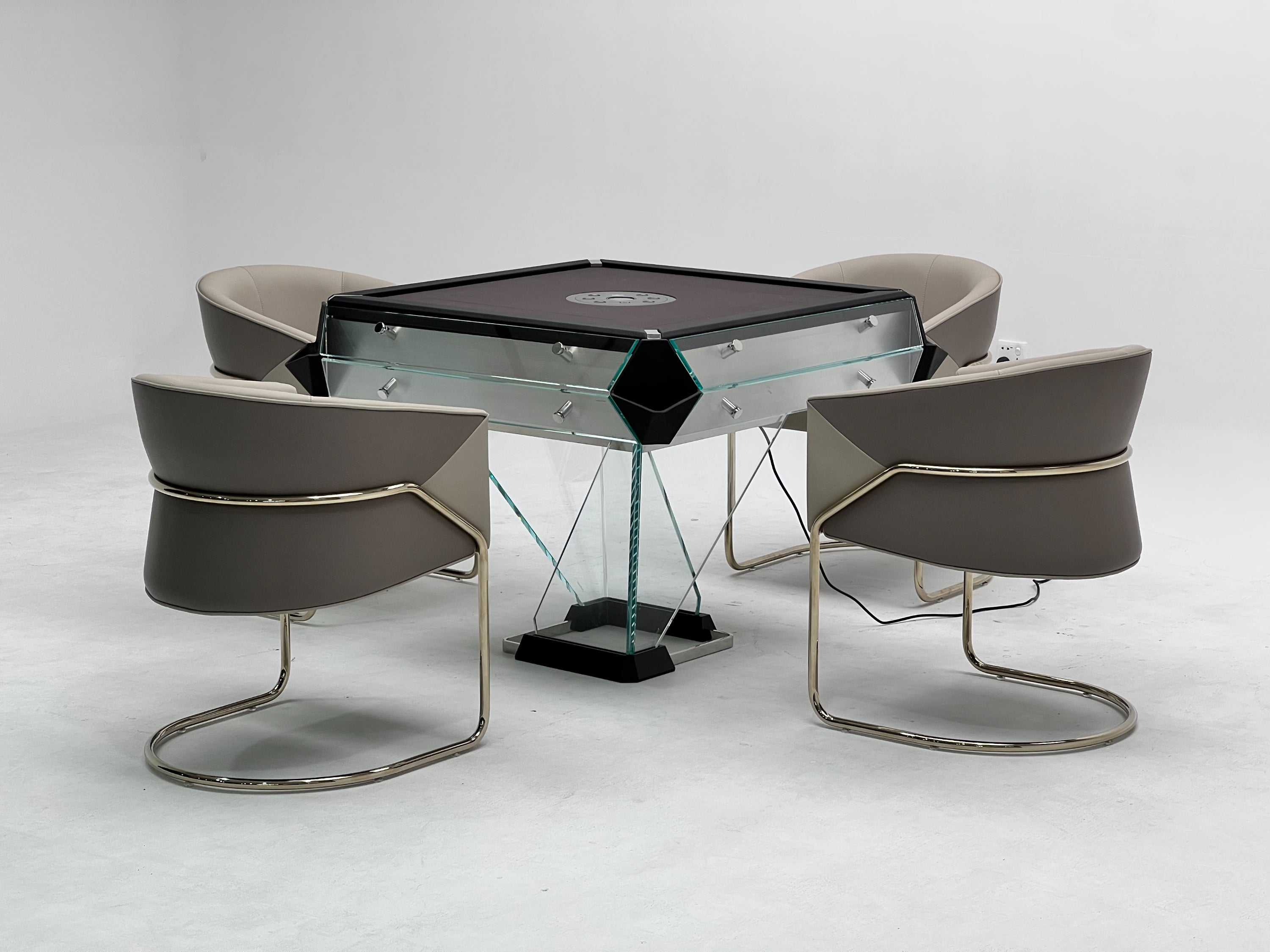 CRYSTAL GLASS AUTOMATIC MAHJONG TABLE