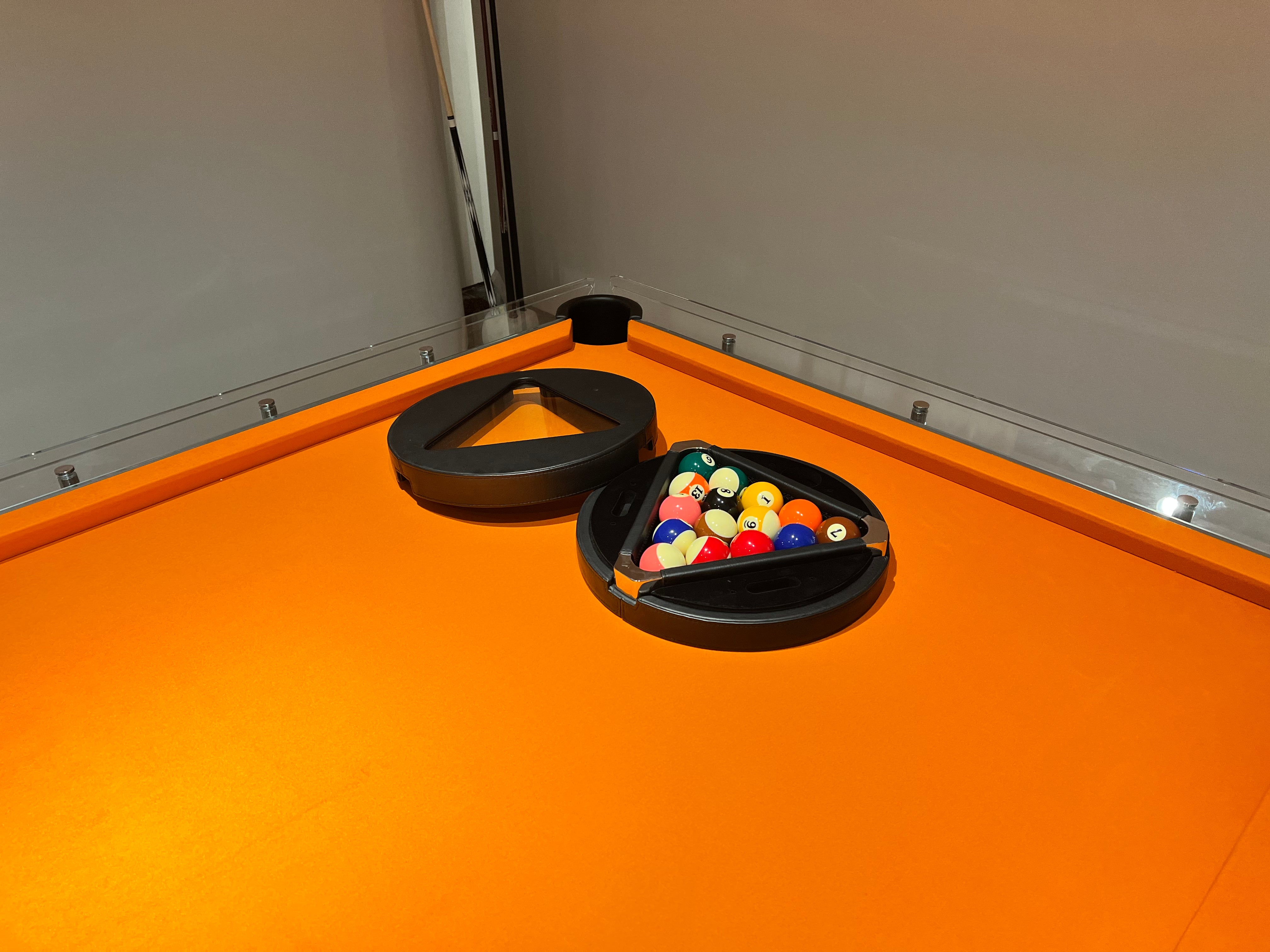 8/9-foot crystal glass billiard table