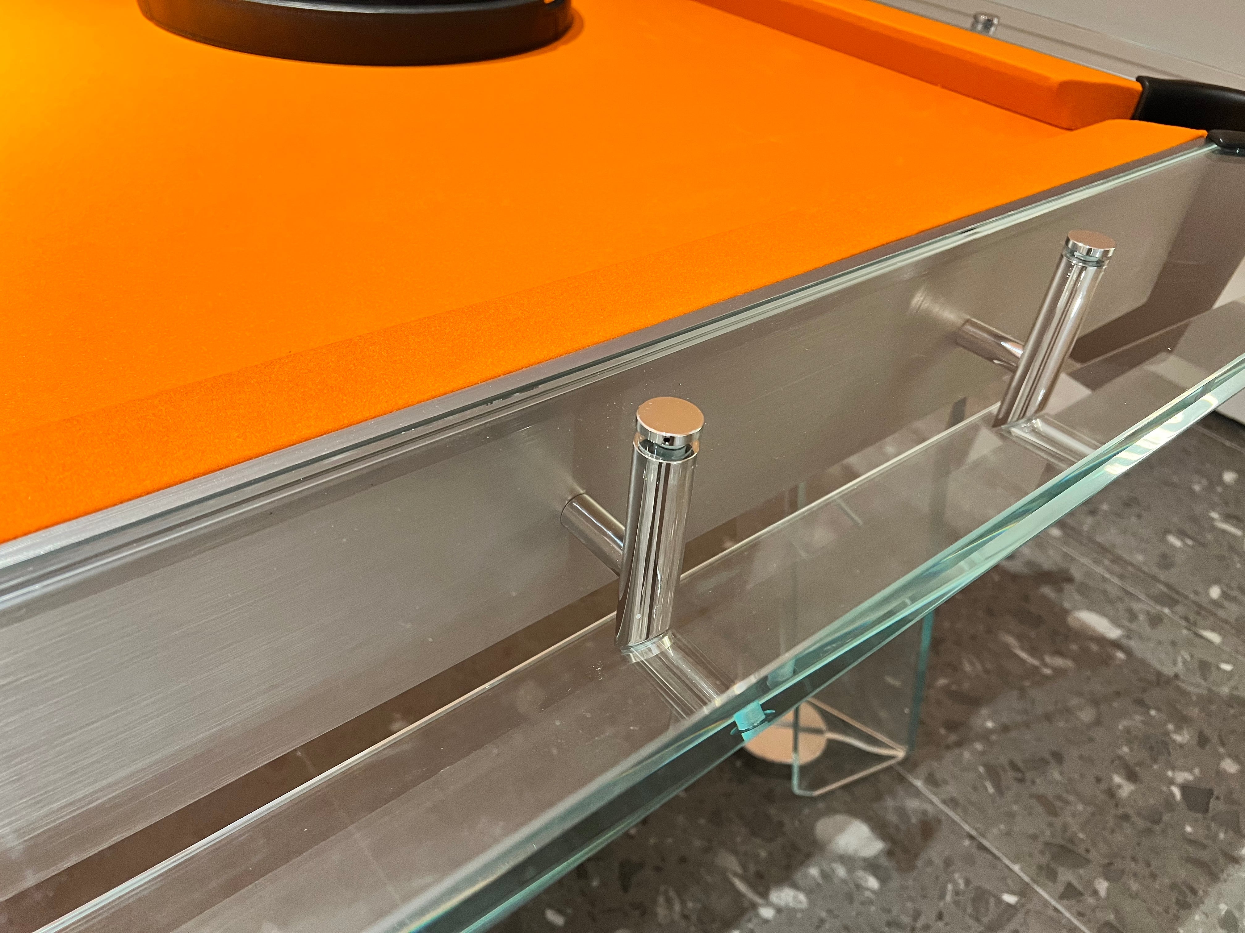 8/9-foot crystal glass billiard table