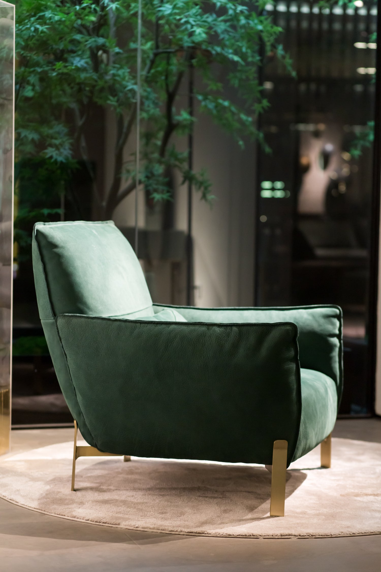 Italian minimalist AA49 all-leather green lounge chair VE5-2019 Lounge chair DD