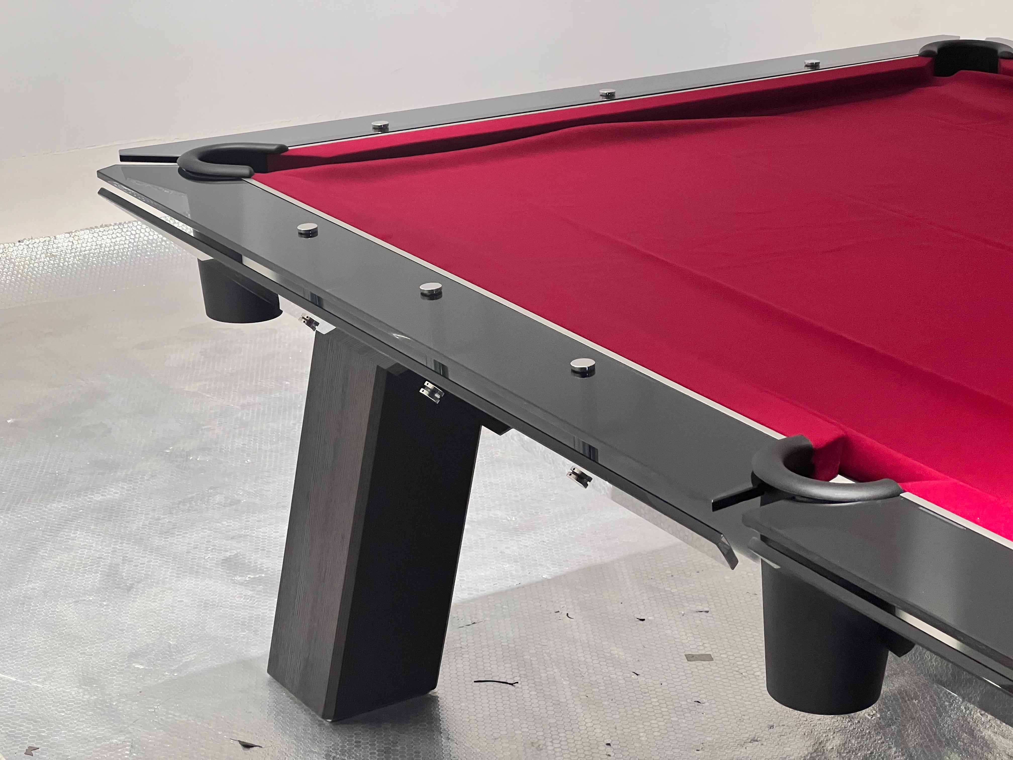 CRYSTAL GLASS POOL TABLE Entertainment Furniture