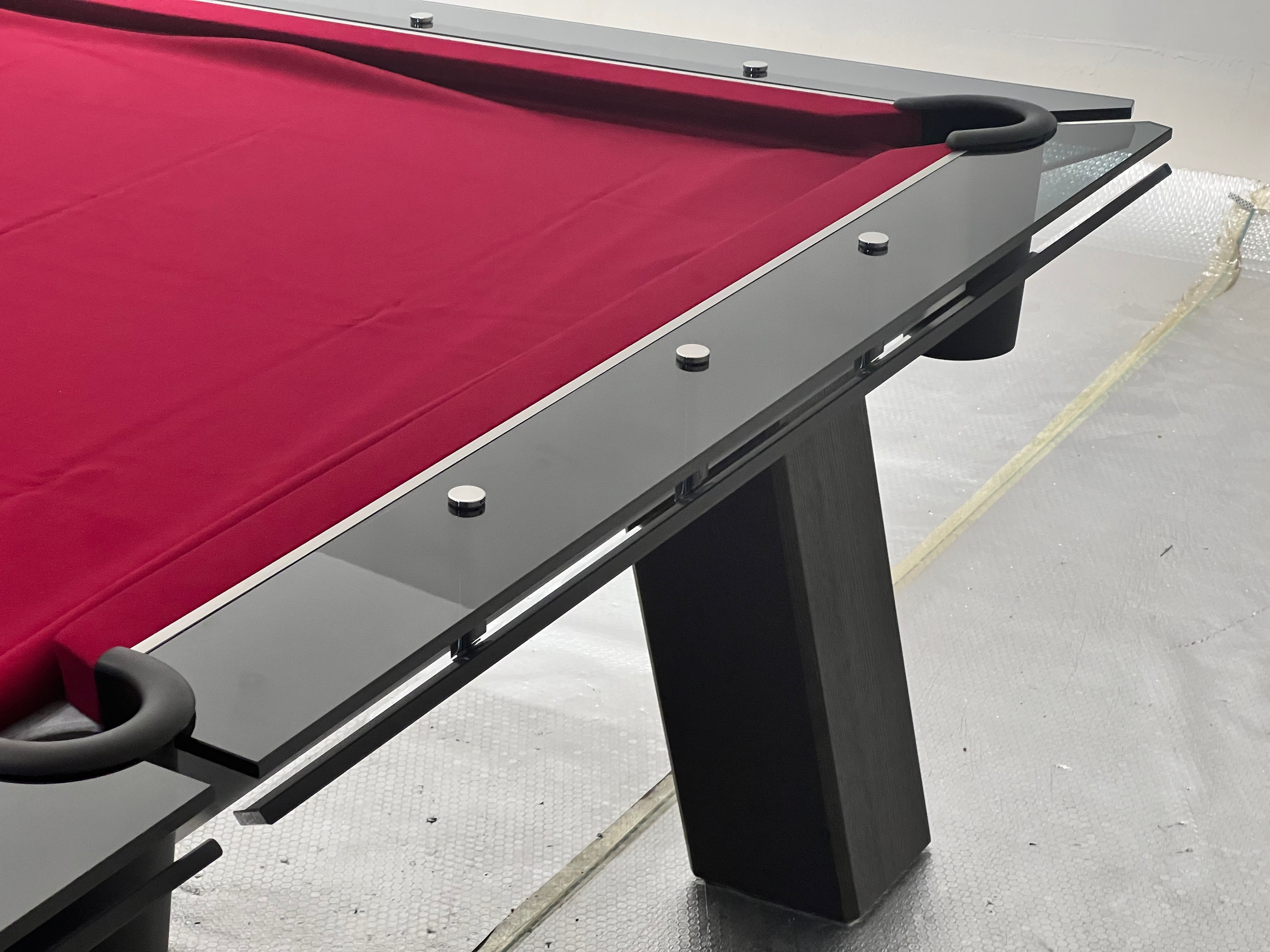 CRYSTAL GLASS POOL TABLE Entertainment Furniture