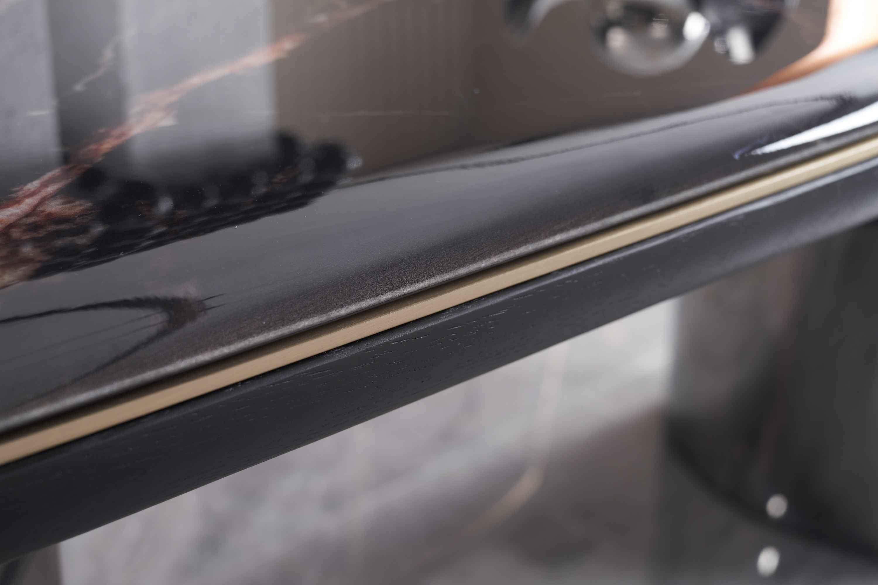 Italian minimalist style starry sky gilt color crystal stone Platinum diamond marble Valkin marble gold powder Pandora marble Blue crystal marble long dining table DA-051-1 Long dining Table