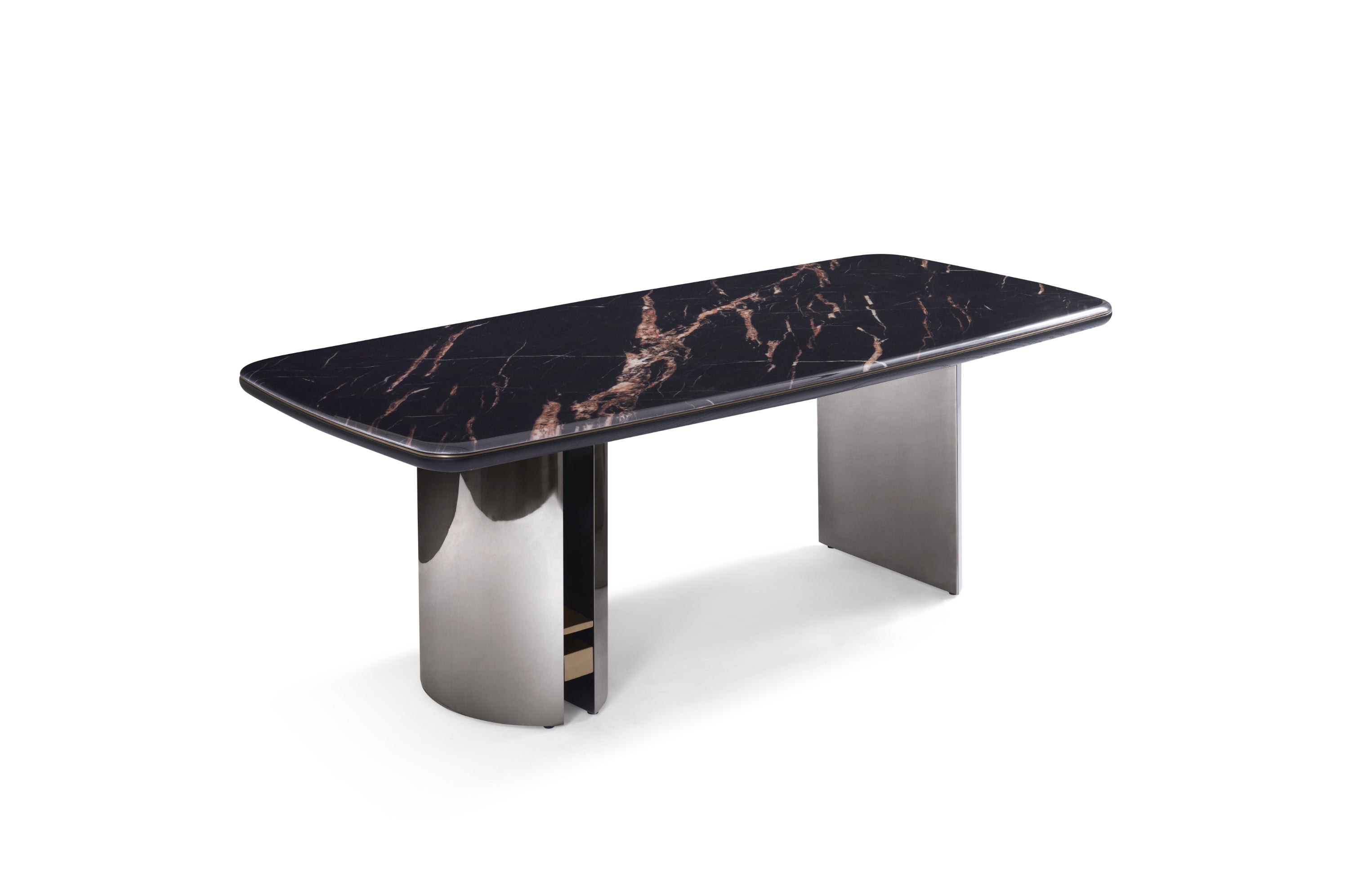 Italian minimalist style starry sky gilt color crystal stone Platinum diamond marble Valkin marble gold powder Pandora marble Blue crystal marble long dining table DA-051-1 Long dining Table DD