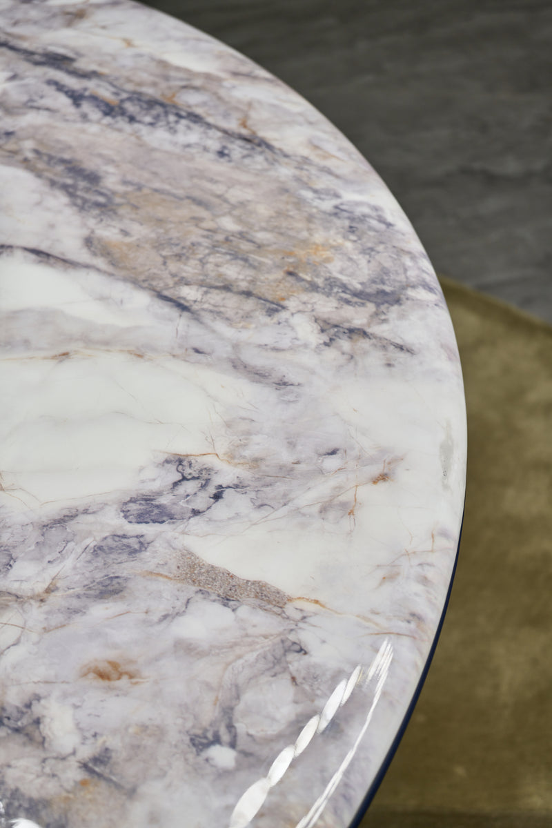 Italian minimalist color stone Platinum diamond marble Valgin marble gold powder Pandora marble Blue crystal marble long dining table DA3-050-5 Round dining table