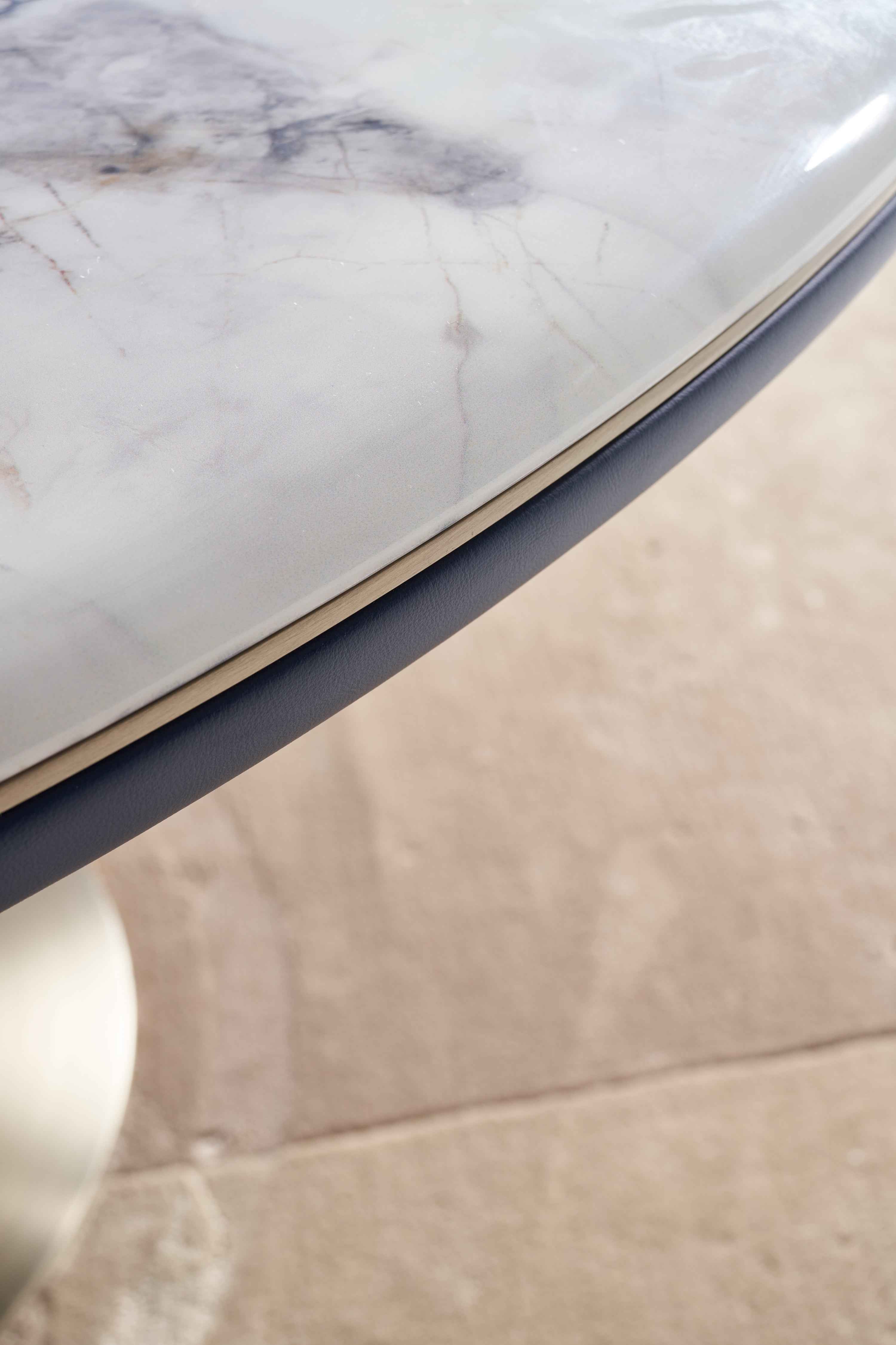 Italian minimalist color stone Platinum diamond marble Valgin marble gold powder Pandora marble Blue crystal marble long dining table DA3-050-5 DA3-050-6 Round dining table