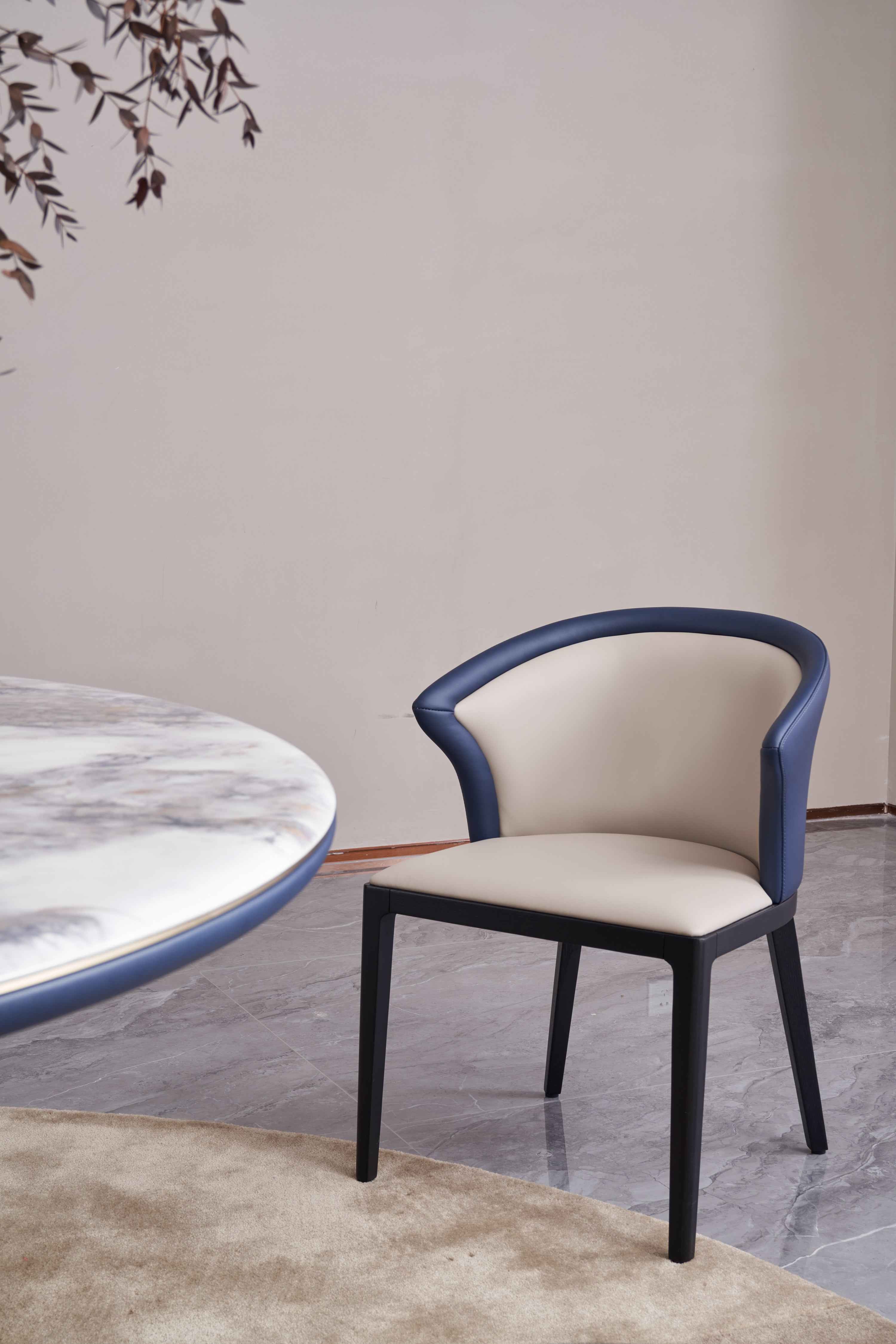 Italian minimalist color stone Platinum diamond marble Valgin marble gold powder Pandora marble Blue crystal marble long dining table DA3-050-5 DA3-050-6 Round dining table