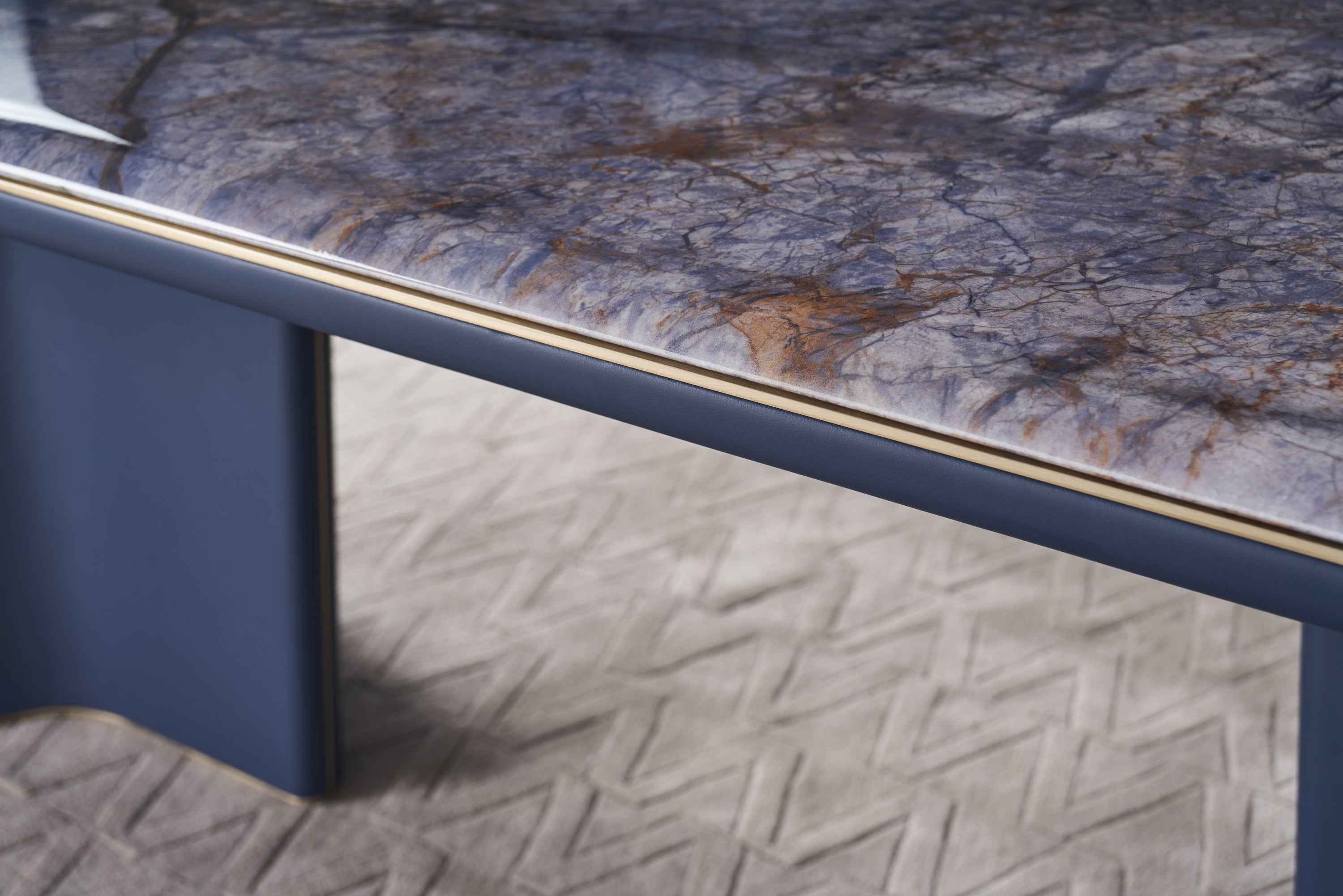 Italian minimalist style top marble dining table DA3-061-1 Long dining Table