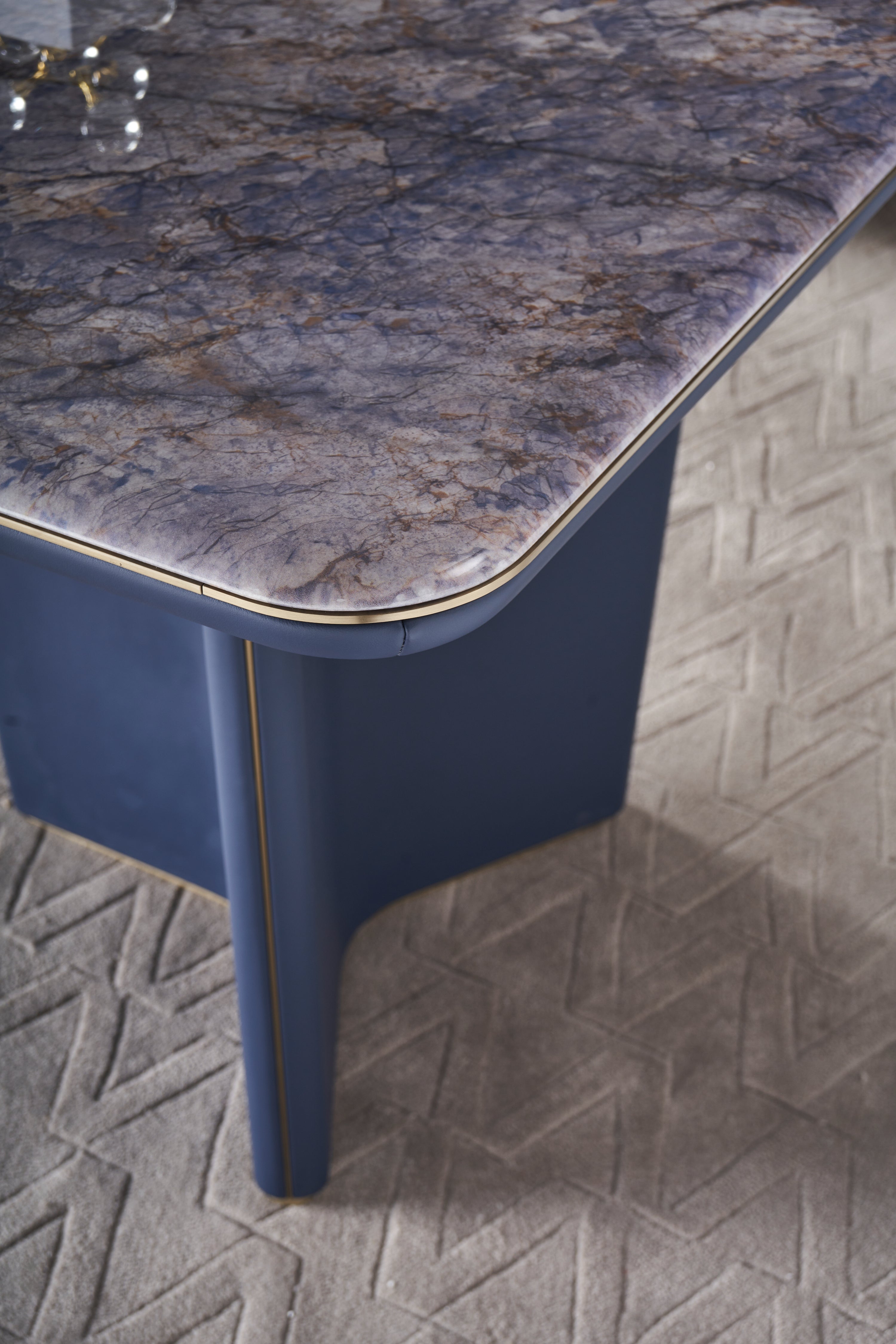 Italian minimalist style top marble dining table DA3-061-1 Long dining Table