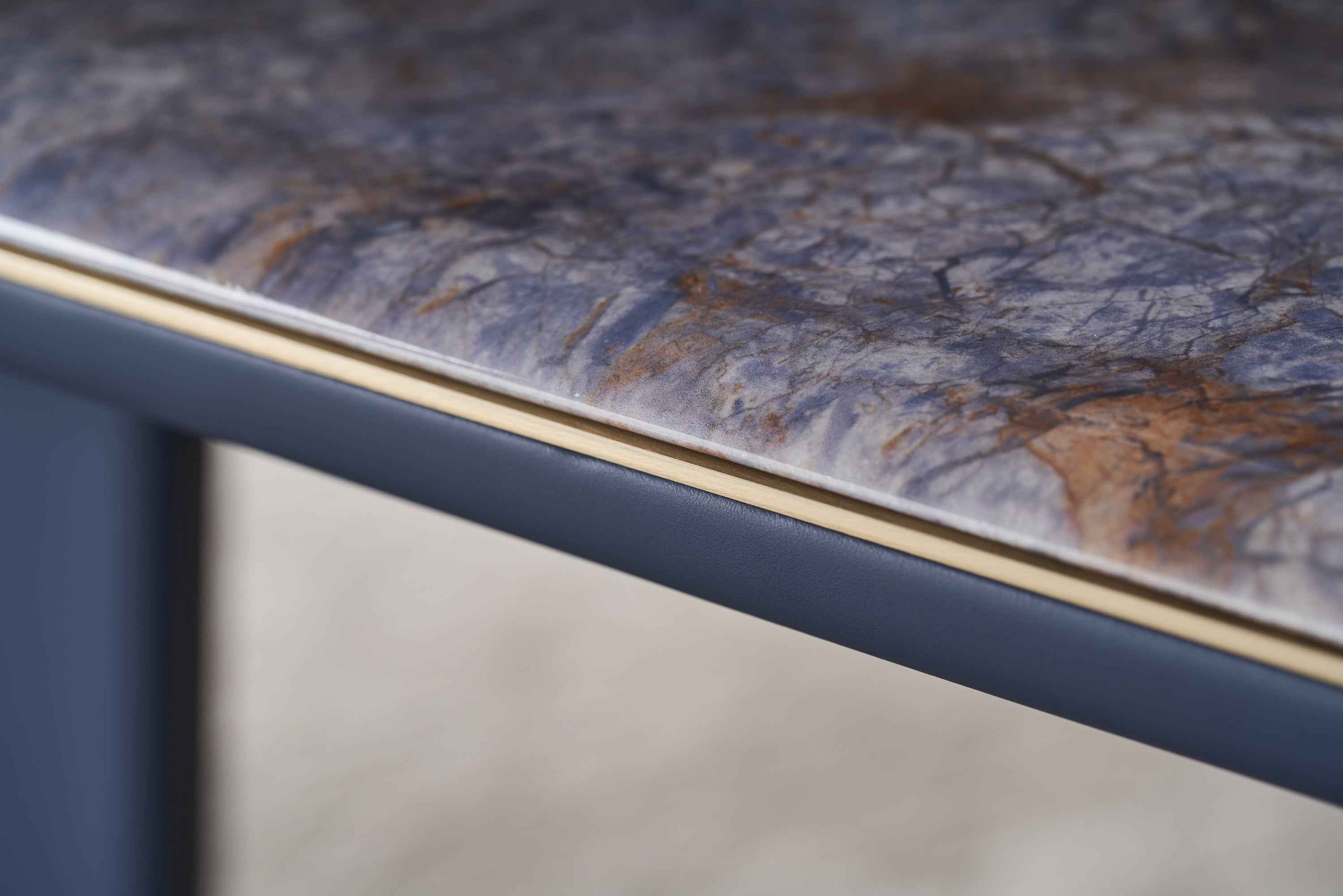 Italian minimalist style top marble dining table DA3-061-1 Long dining Table