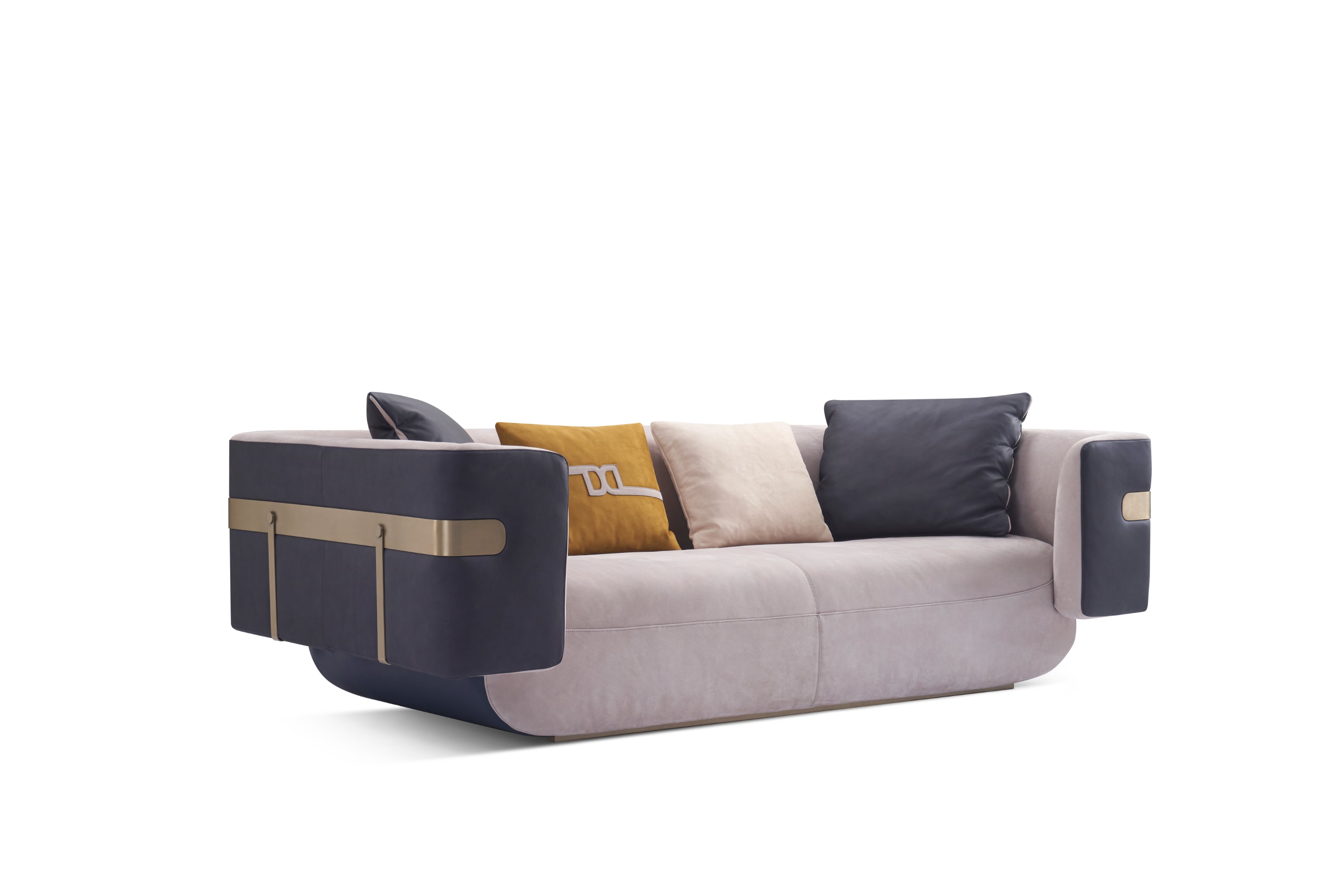 Italian minimalist A66 leather sofa DJ5-051 Sofa DD