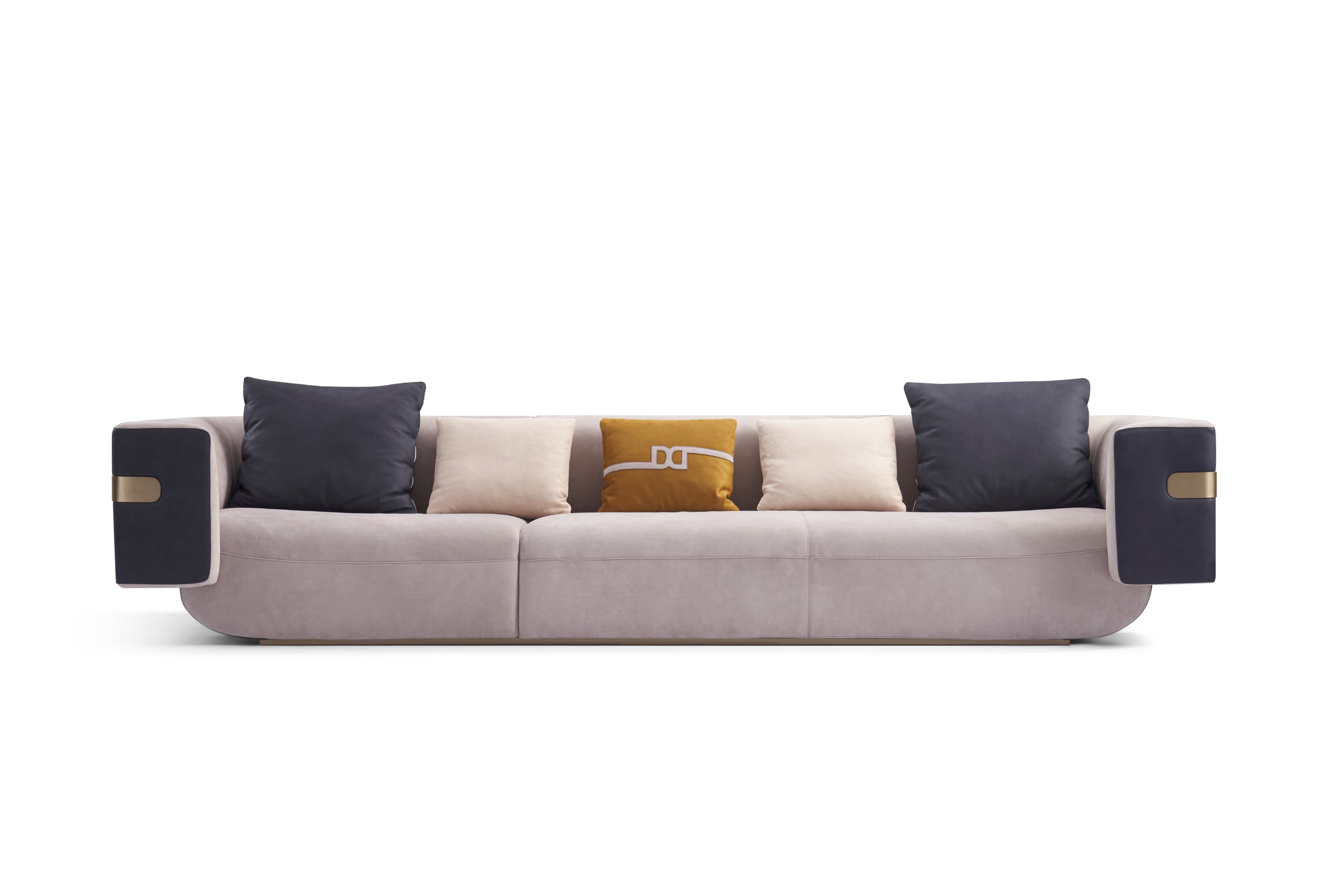 Italian minimalist A66 leather sofa DJ5-051 Sofa DD