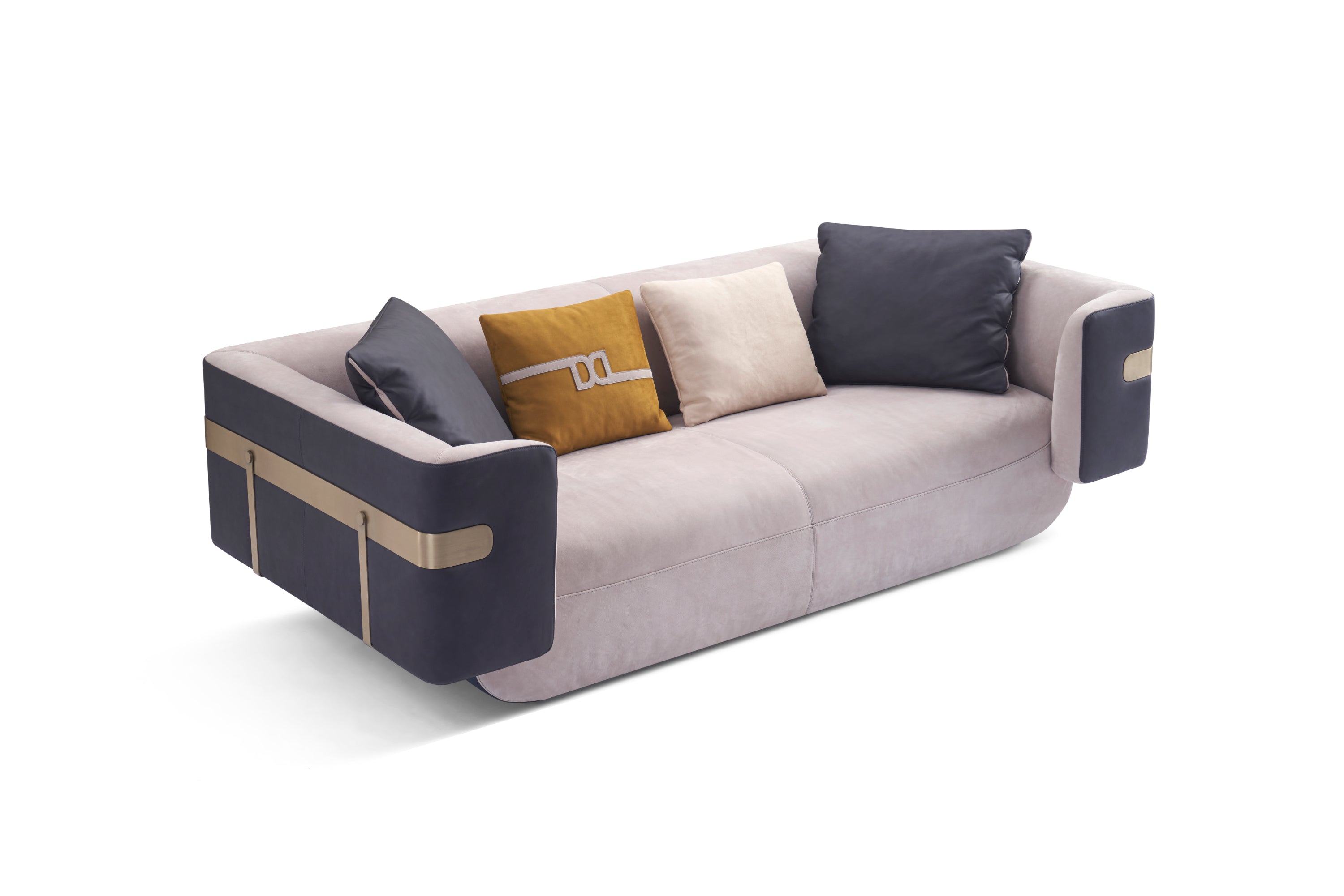 Italian minimalist A66 leather sofa DJ5-051 Sofa DD