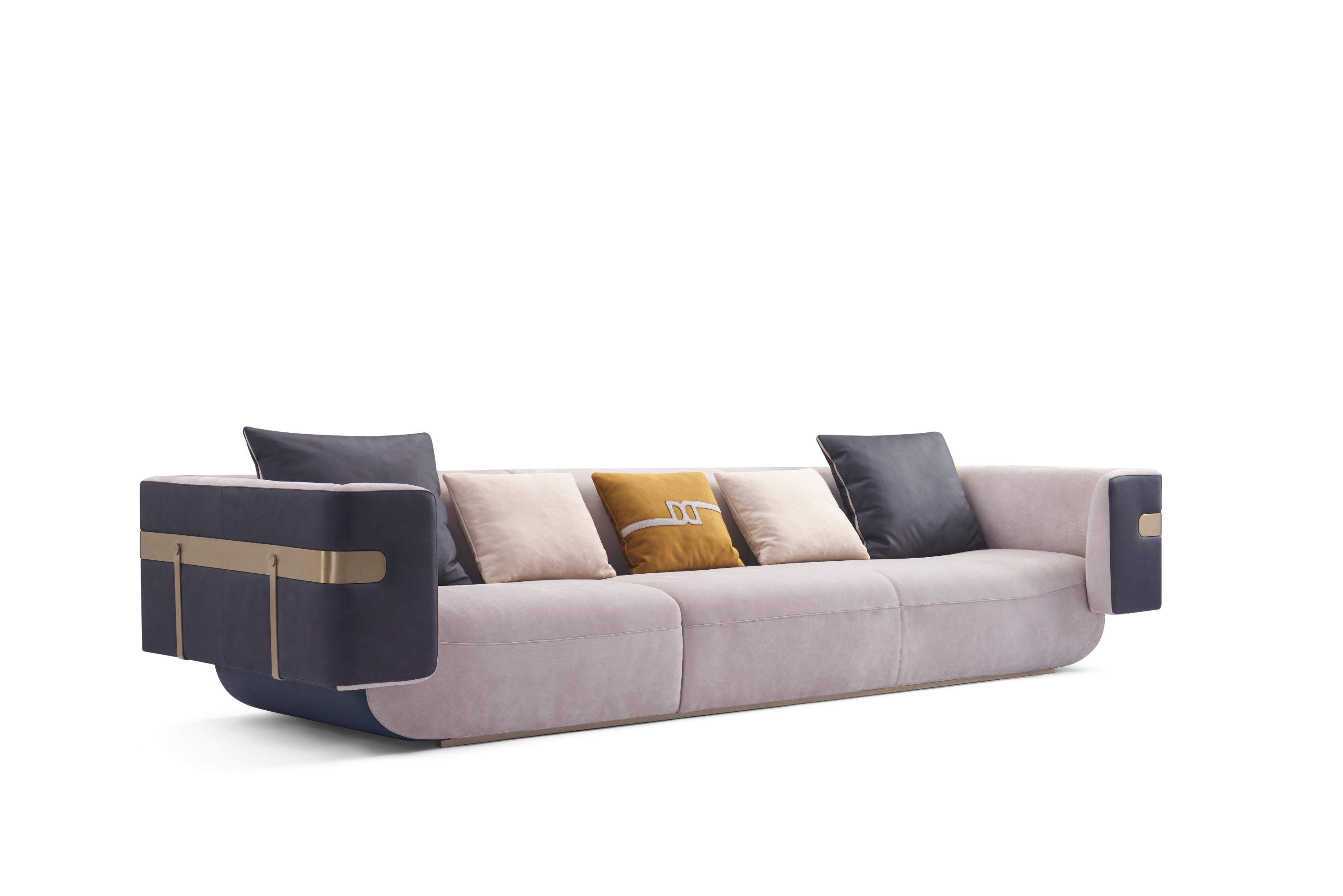 Italian minimalist A66 leather sofa DJ5-051 Sofa DD