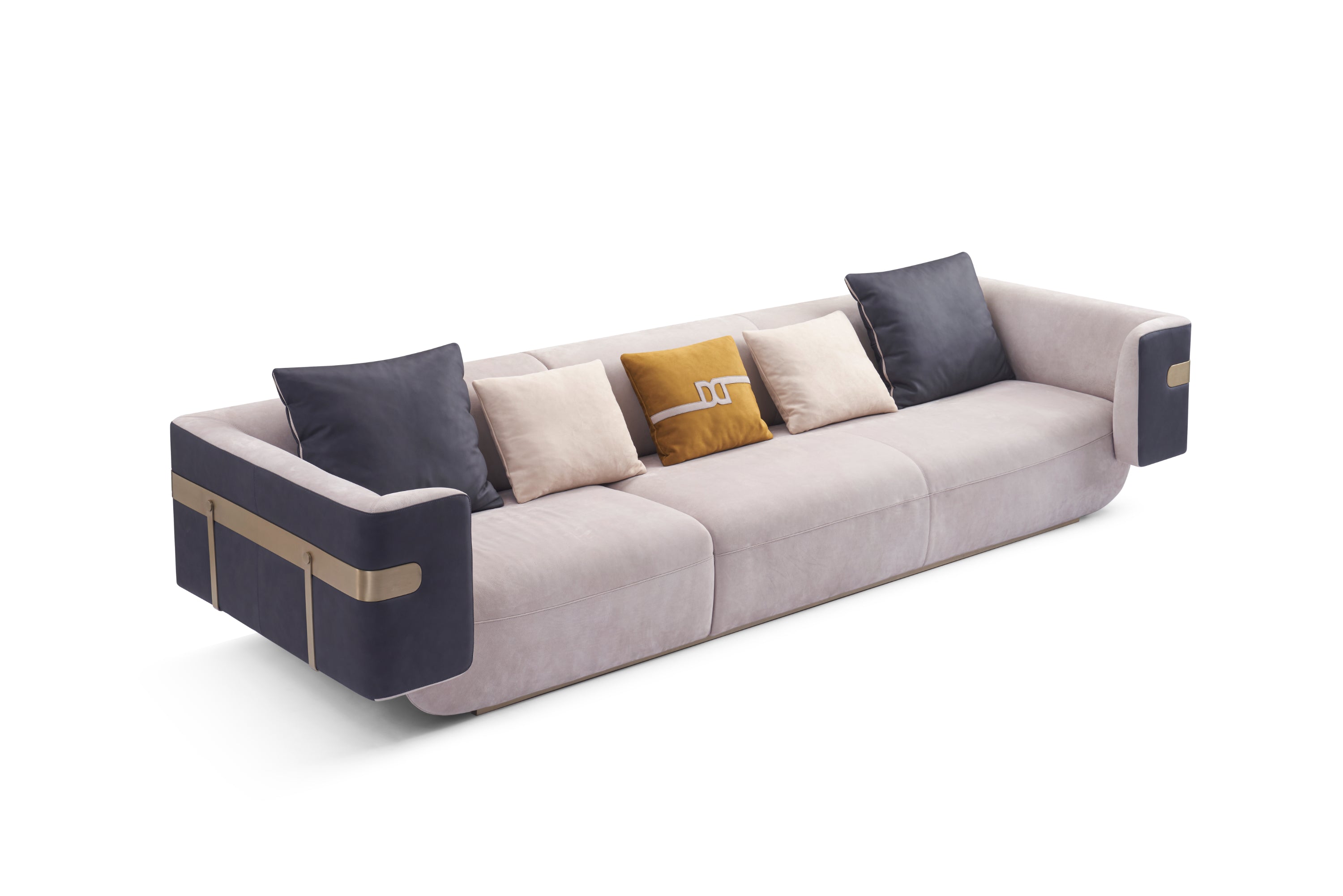 Italian minimalist A66 leather sofa DJ5-051 Sofa DD