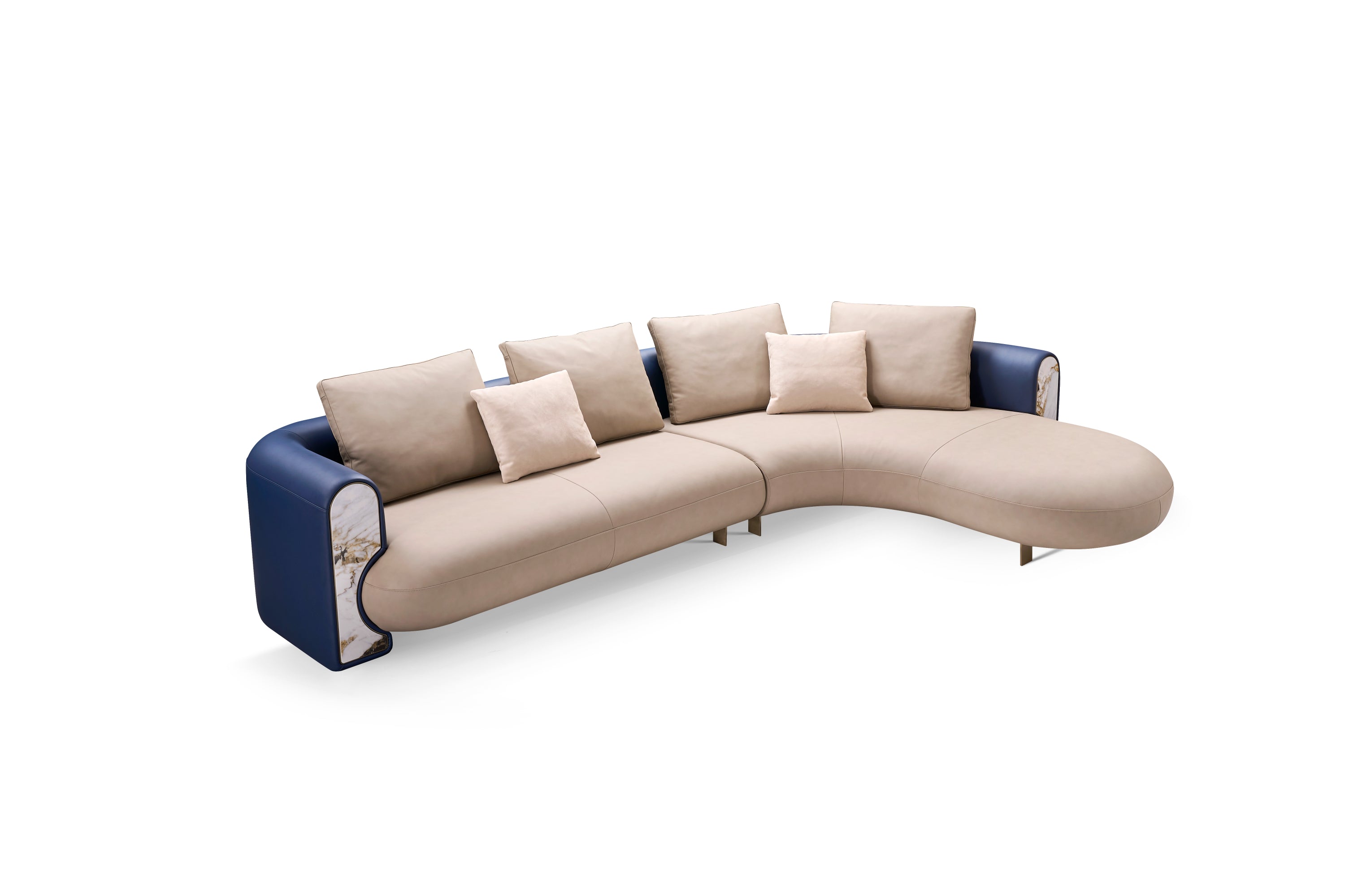 Italian minimalist AB04 leather sofa DJ5-052 Sofa DD