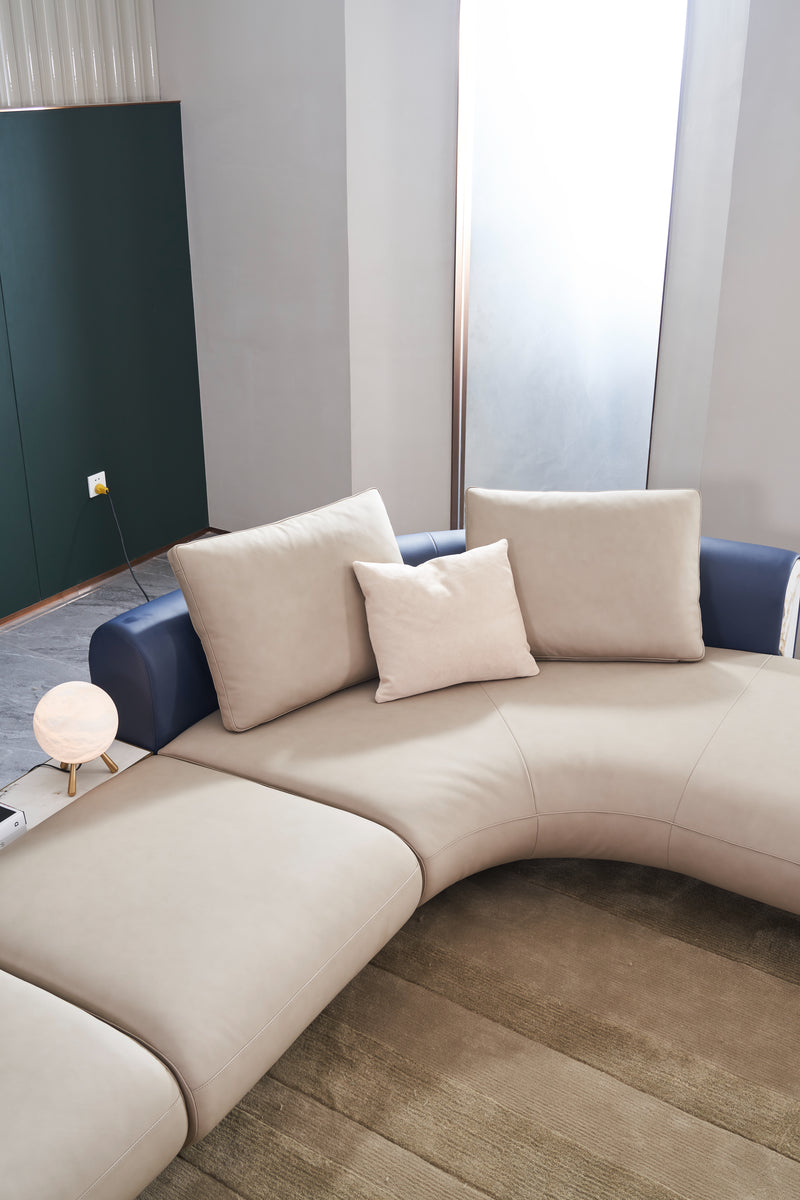 Italian minimalist AB04 leather sofa DJ5-052 Sofa