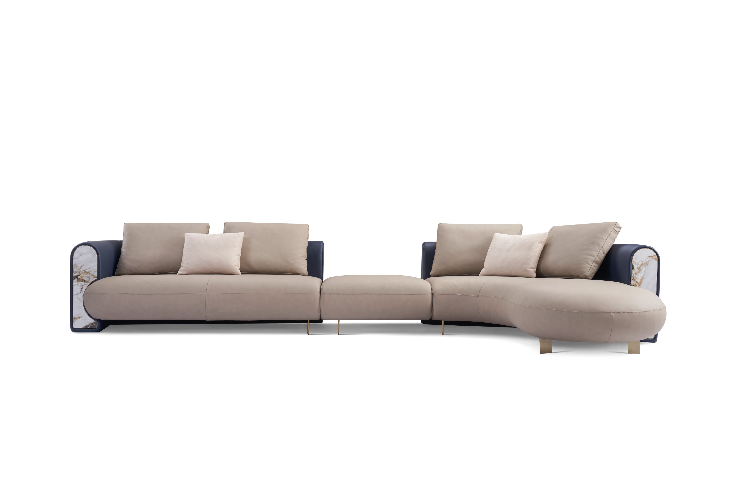 Italian minimalist AB04 leather sofa DJ5-052 Sofa DD