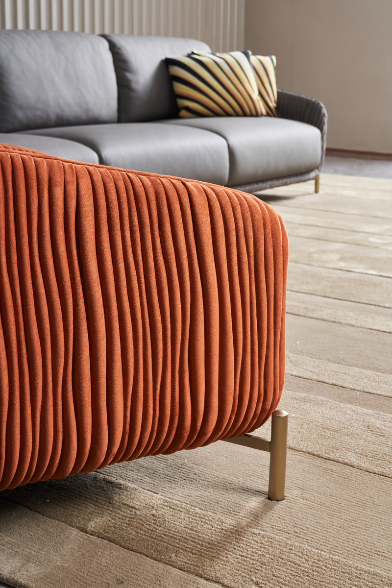 Modern minimalist crease Craft Wild sofa with suede soft wrap tigercloth pillow DJ5-058 Sofa