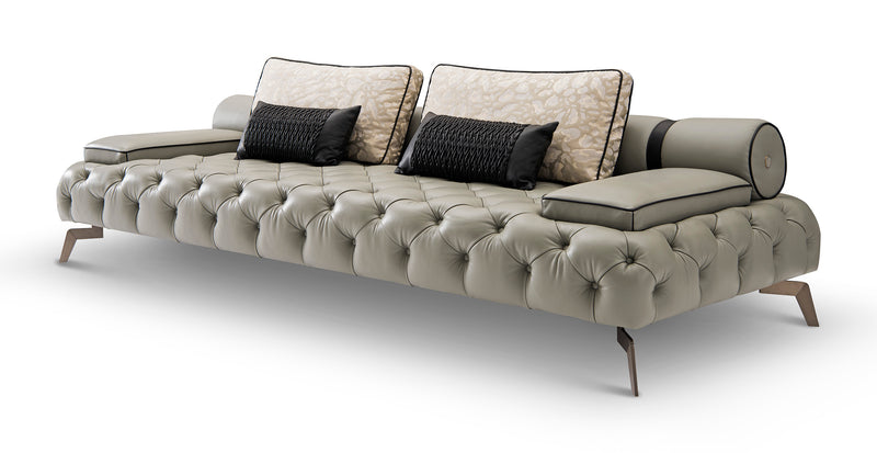 Leather Sofa with Metal Legs - Contemporary Comfort and Style WH303SF3 three seater sofa