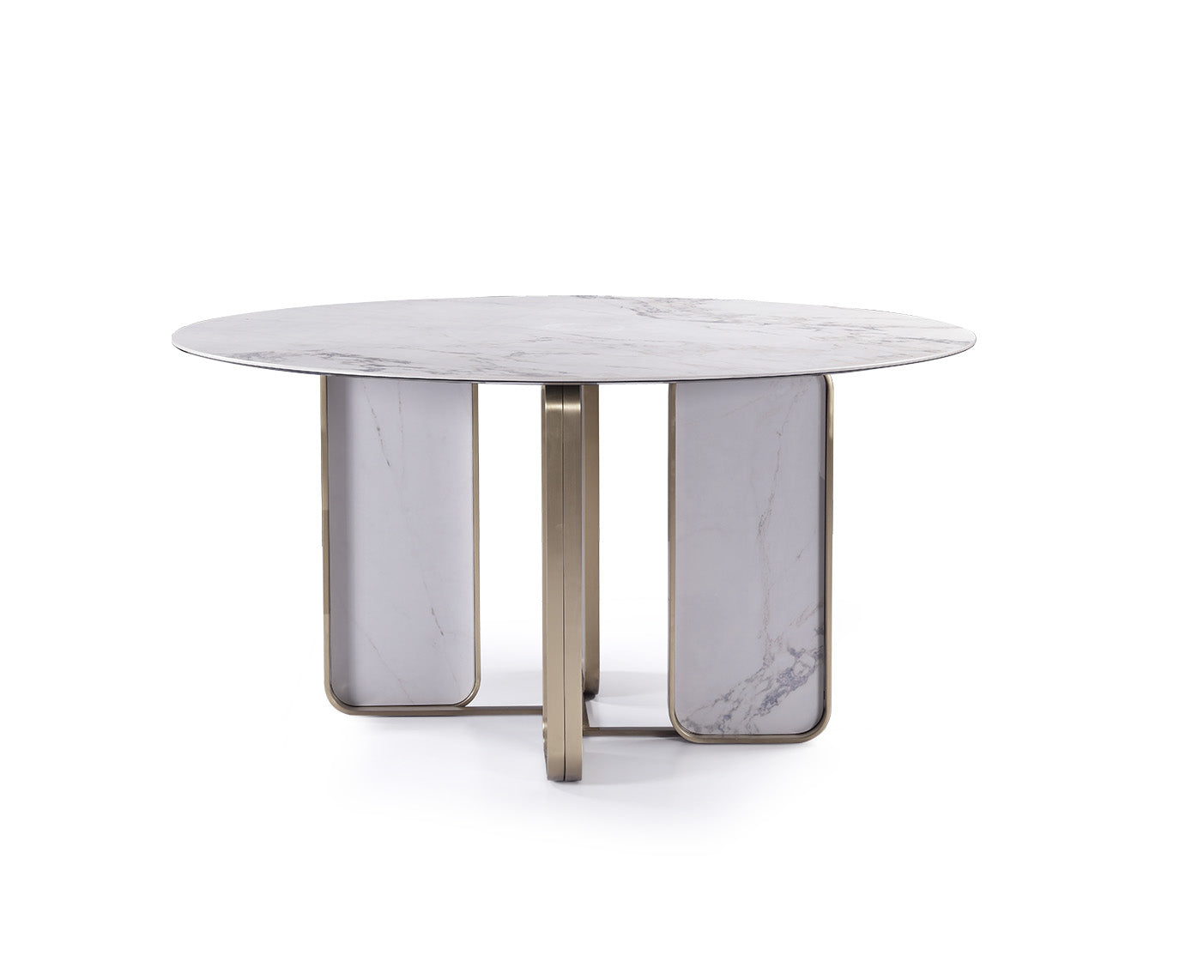 Italian minimalist style fish maw gold rock plate stainless steel brushed champagne gold dining table HA-1908  Dining Table VV