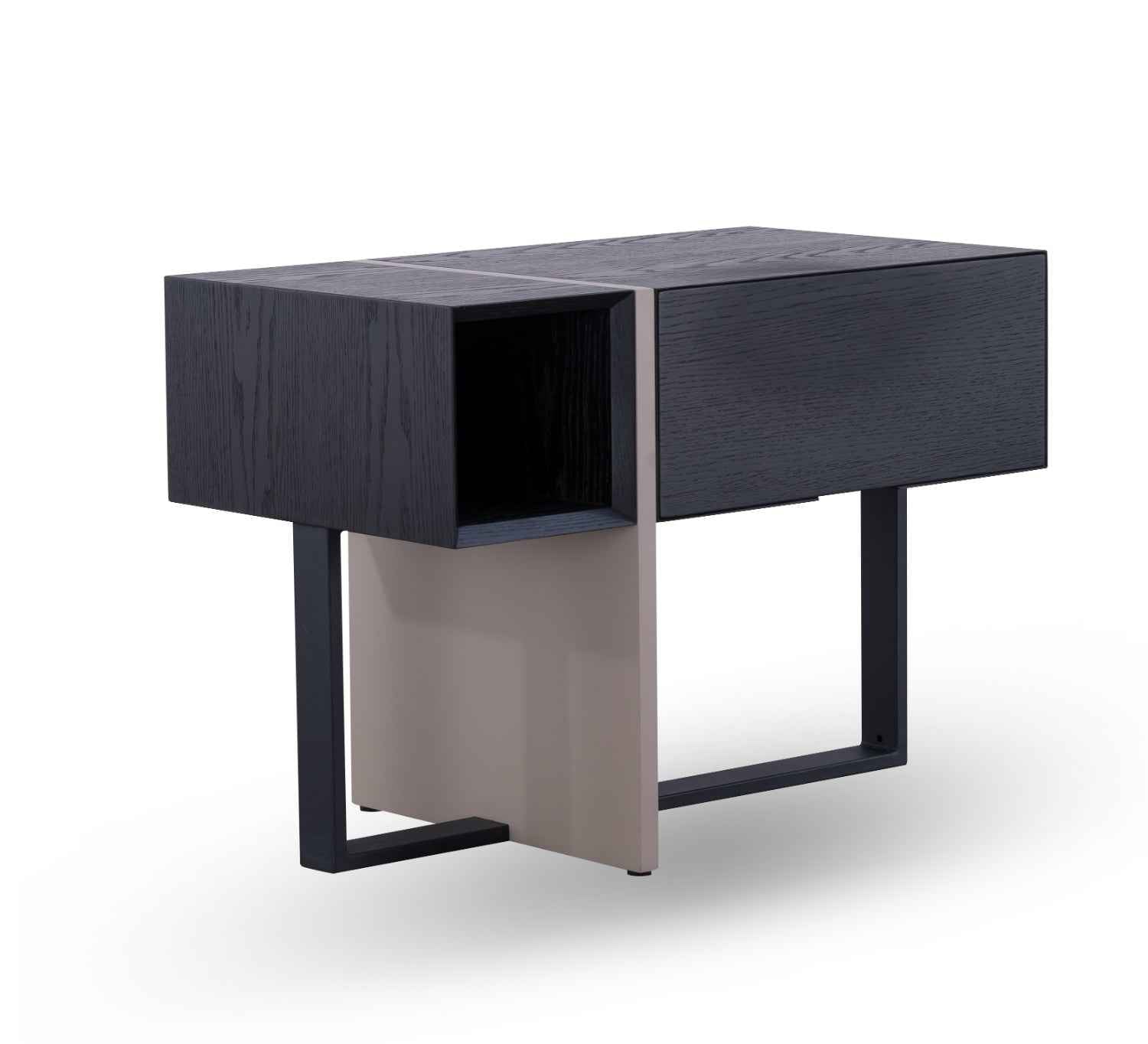 Sleek Black HX-1862-2 Bedside Cabinet