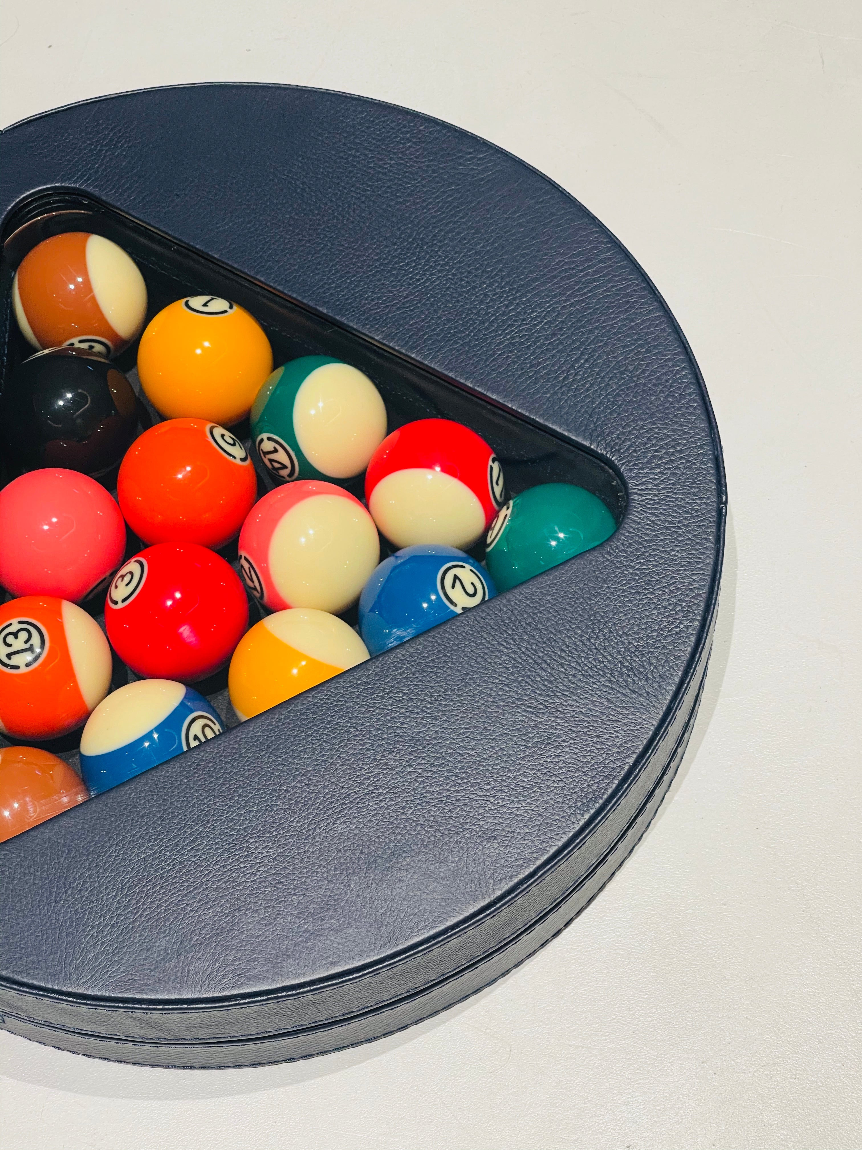 Leather ball disc pool table chiuchiufurniture