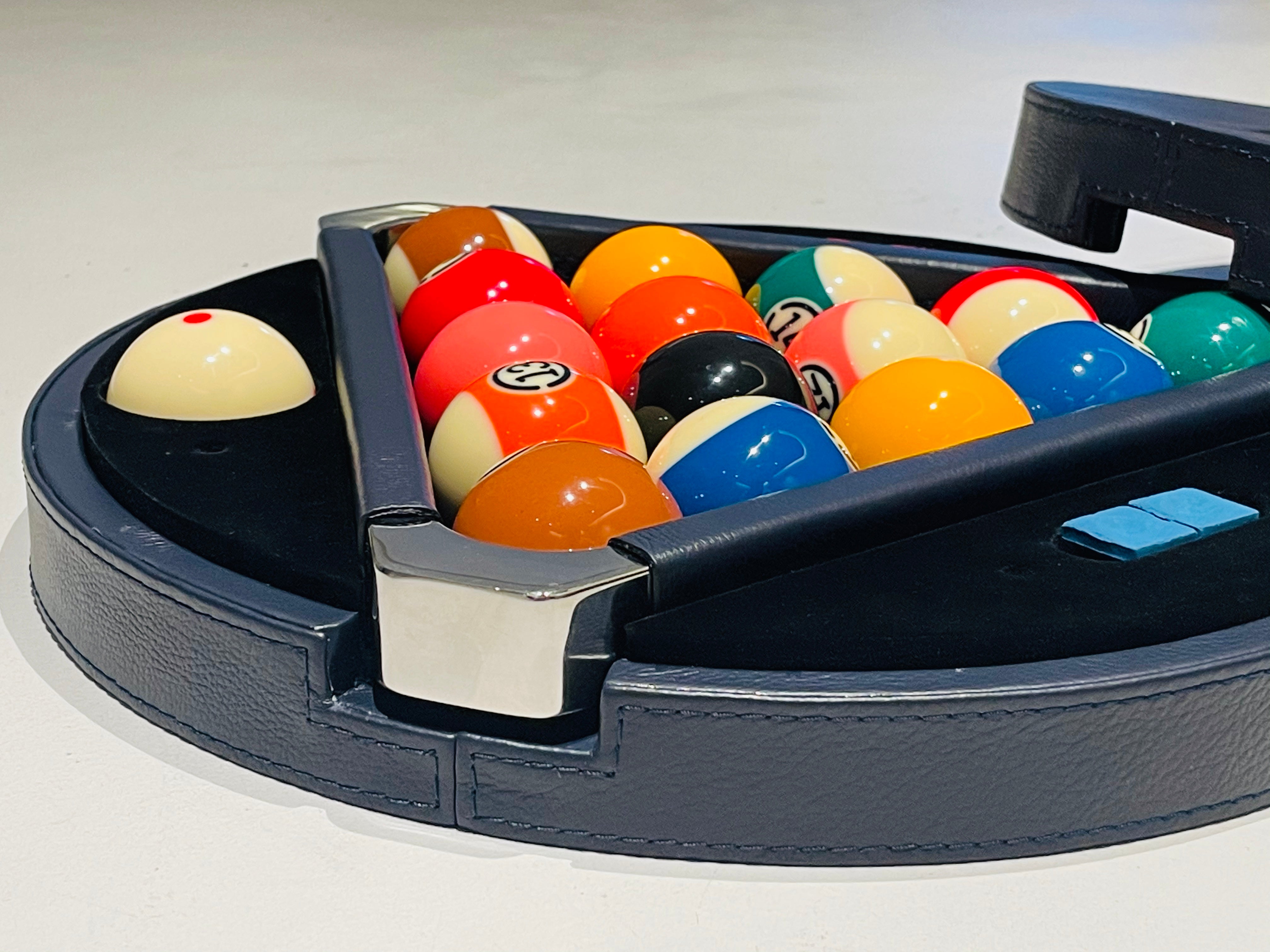 Leather ball disc pool table chiuchiufurniture