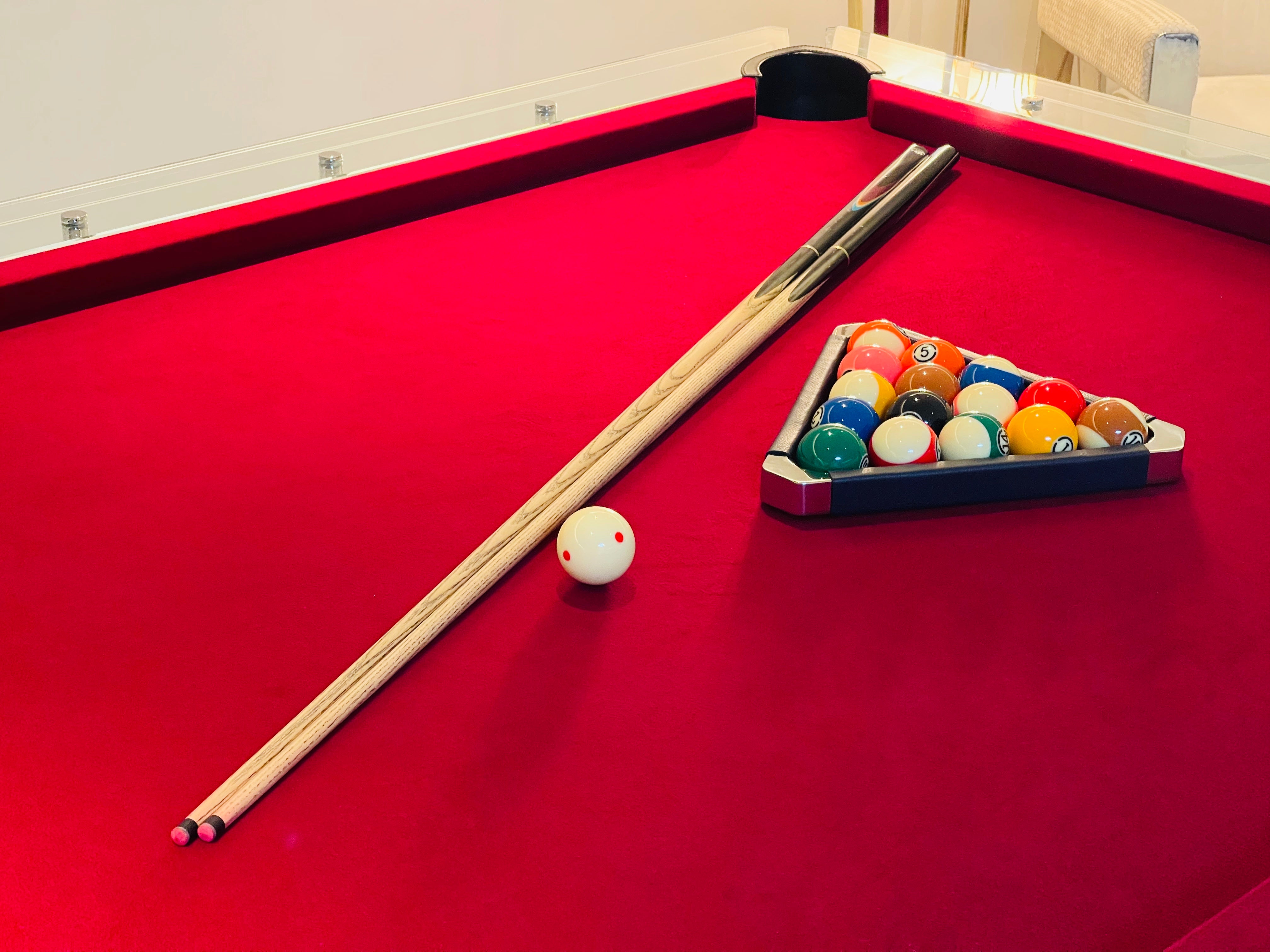 A set of billiards pool table Entertainment Furniture