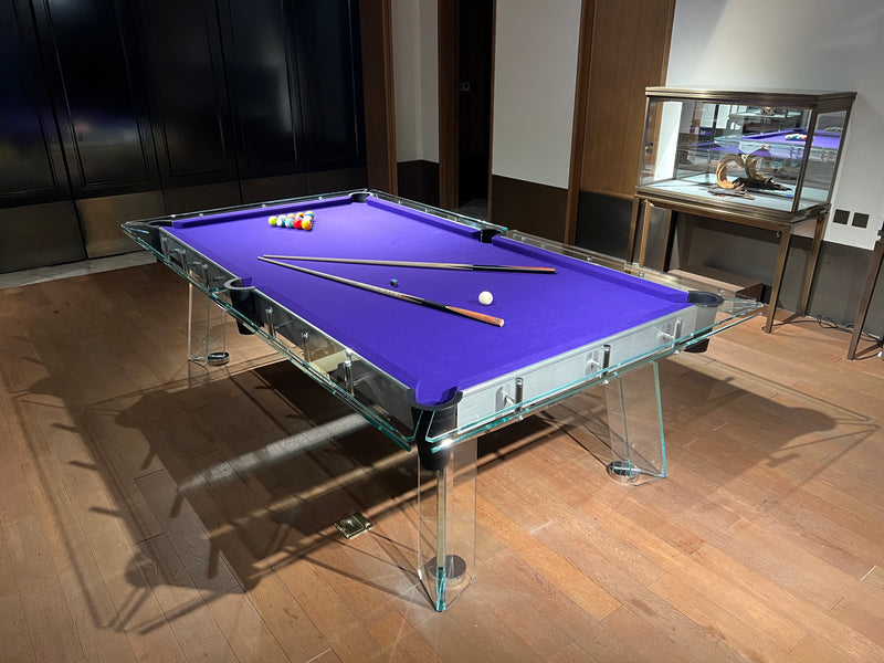 8/9-foot  crystal glass  billiard table