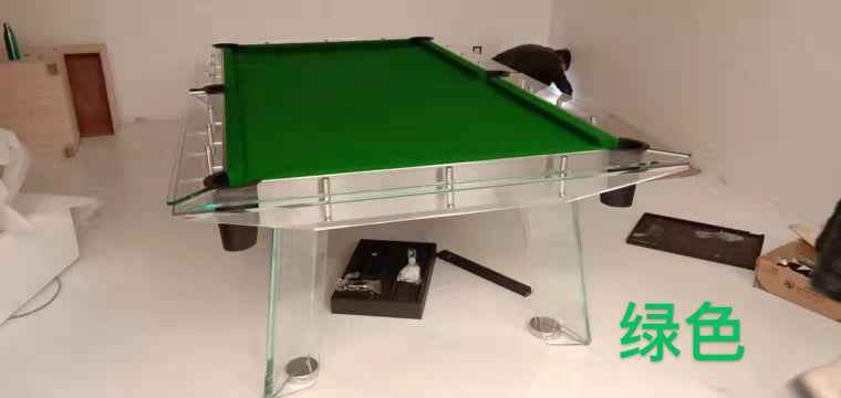 8/9-foot crystal glass billiard table